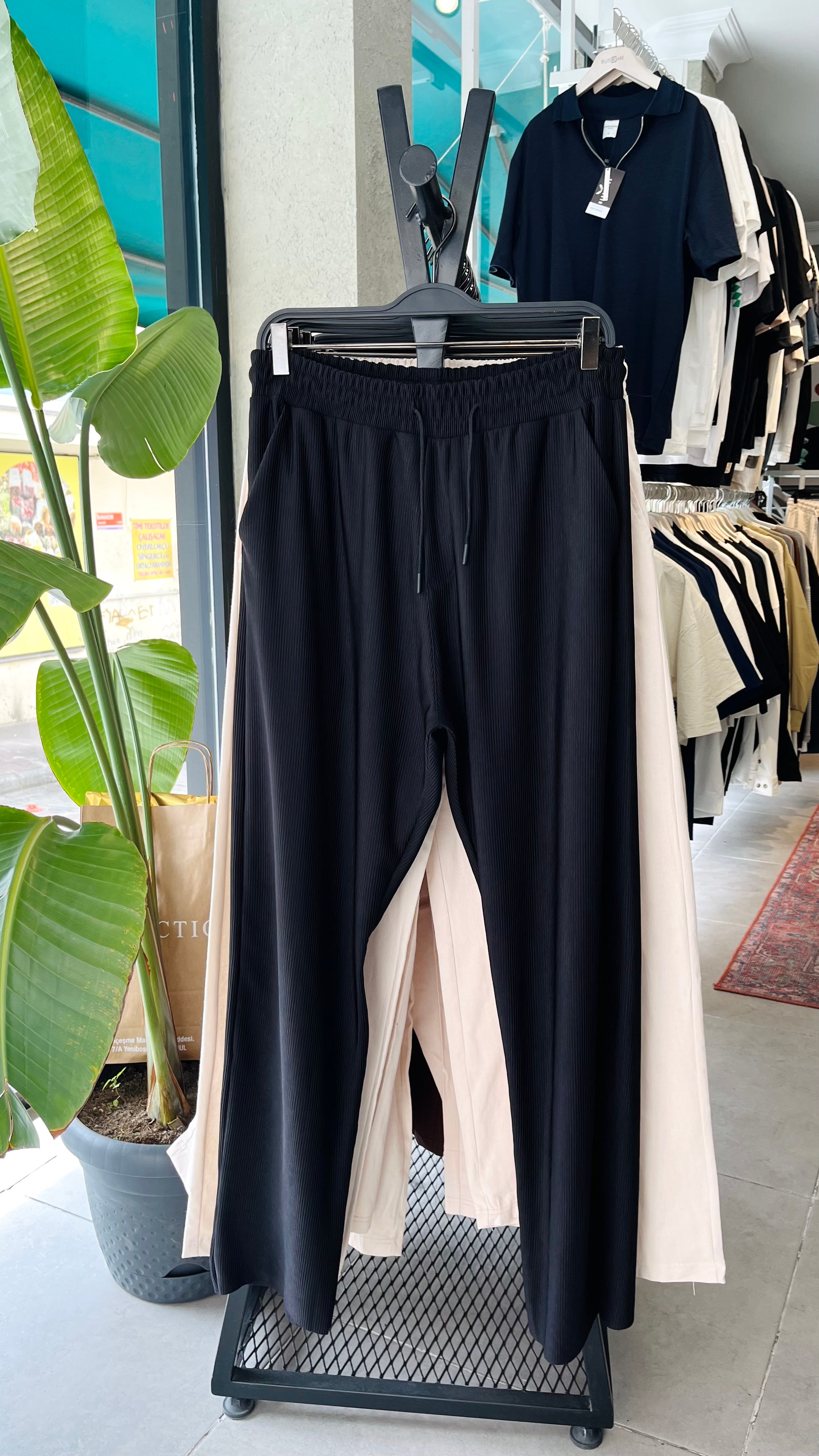 Baggy Fitilli Pantolon - Siyah 6141