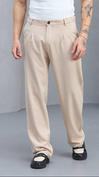 Baggy Bej Kumaş Pantolon 6172