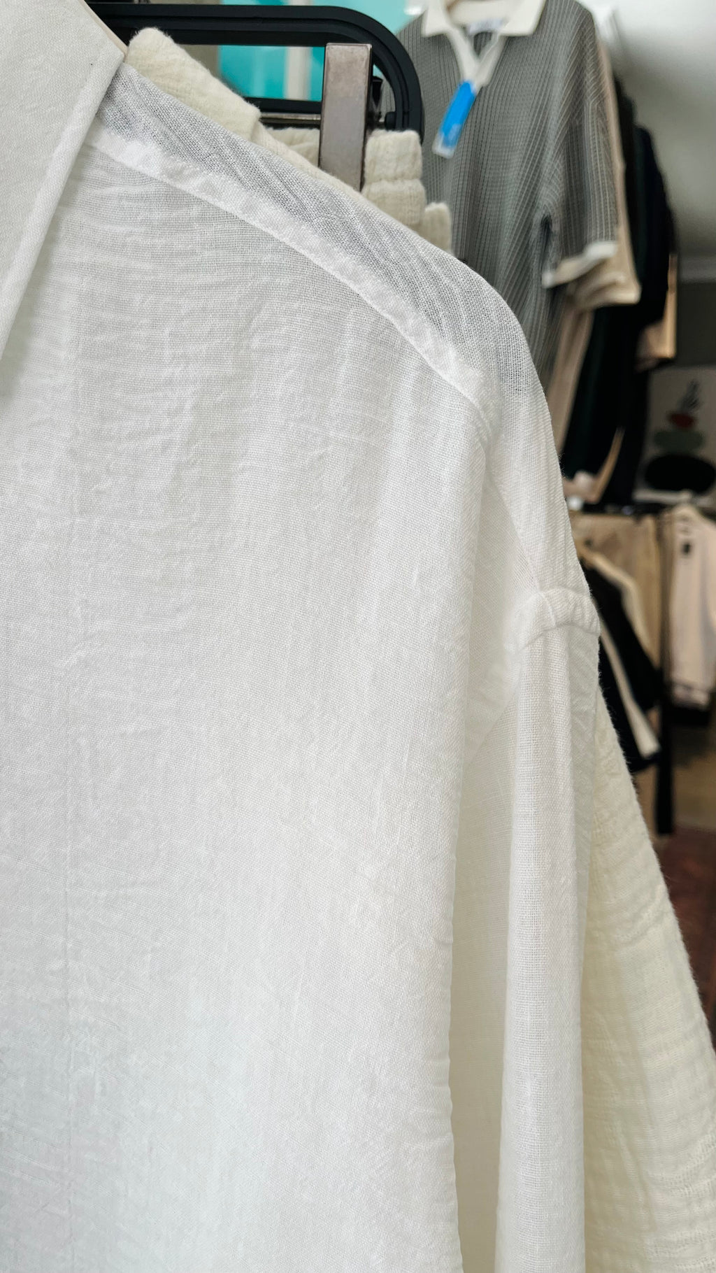 Oversize Beyaz Uzun Kollu Gömlek - Beyaz 5374