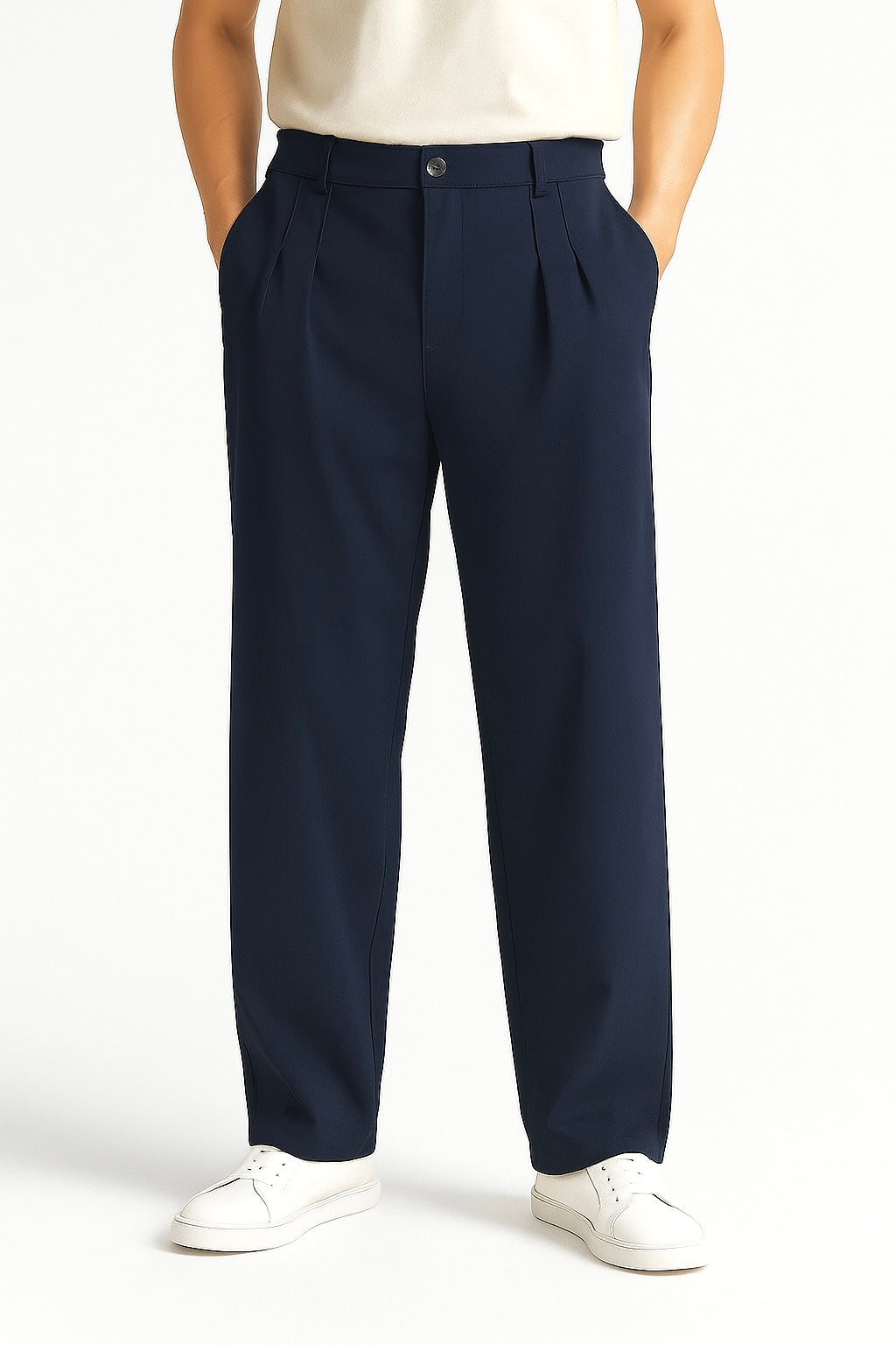 Baggy Lacivert Kalın Kumaş Pantolon 6155