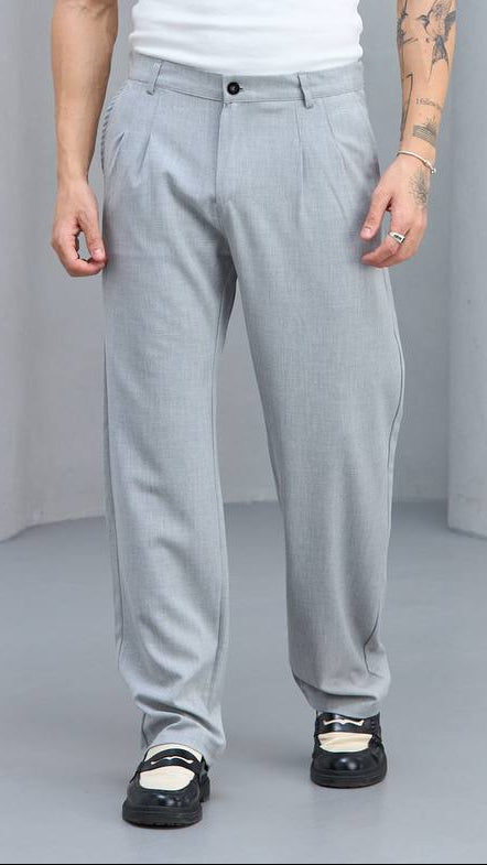 Baggy Gri Kumaş Pantolon 6170