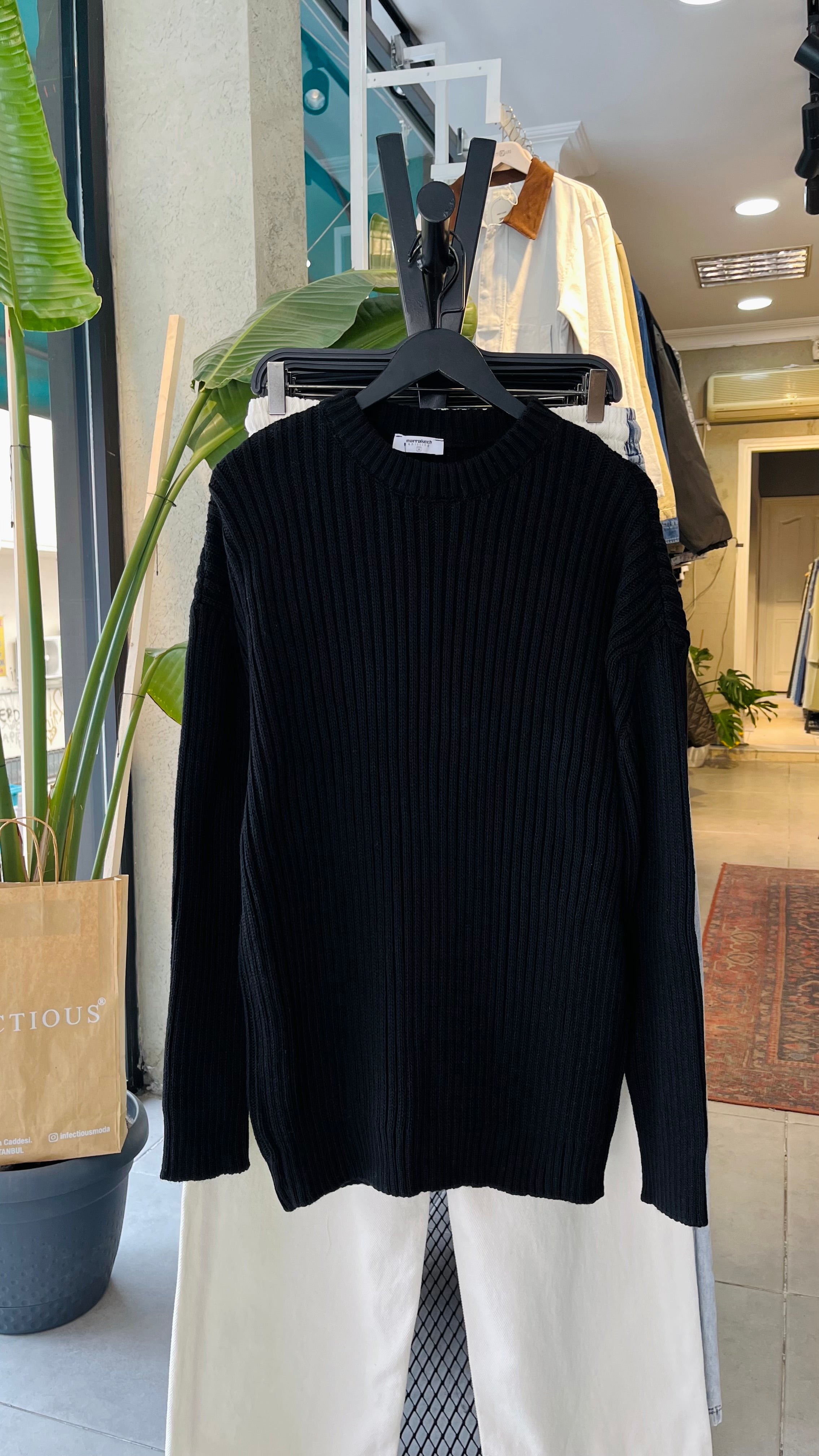 Oversize Siyah Triko Kazak 7052