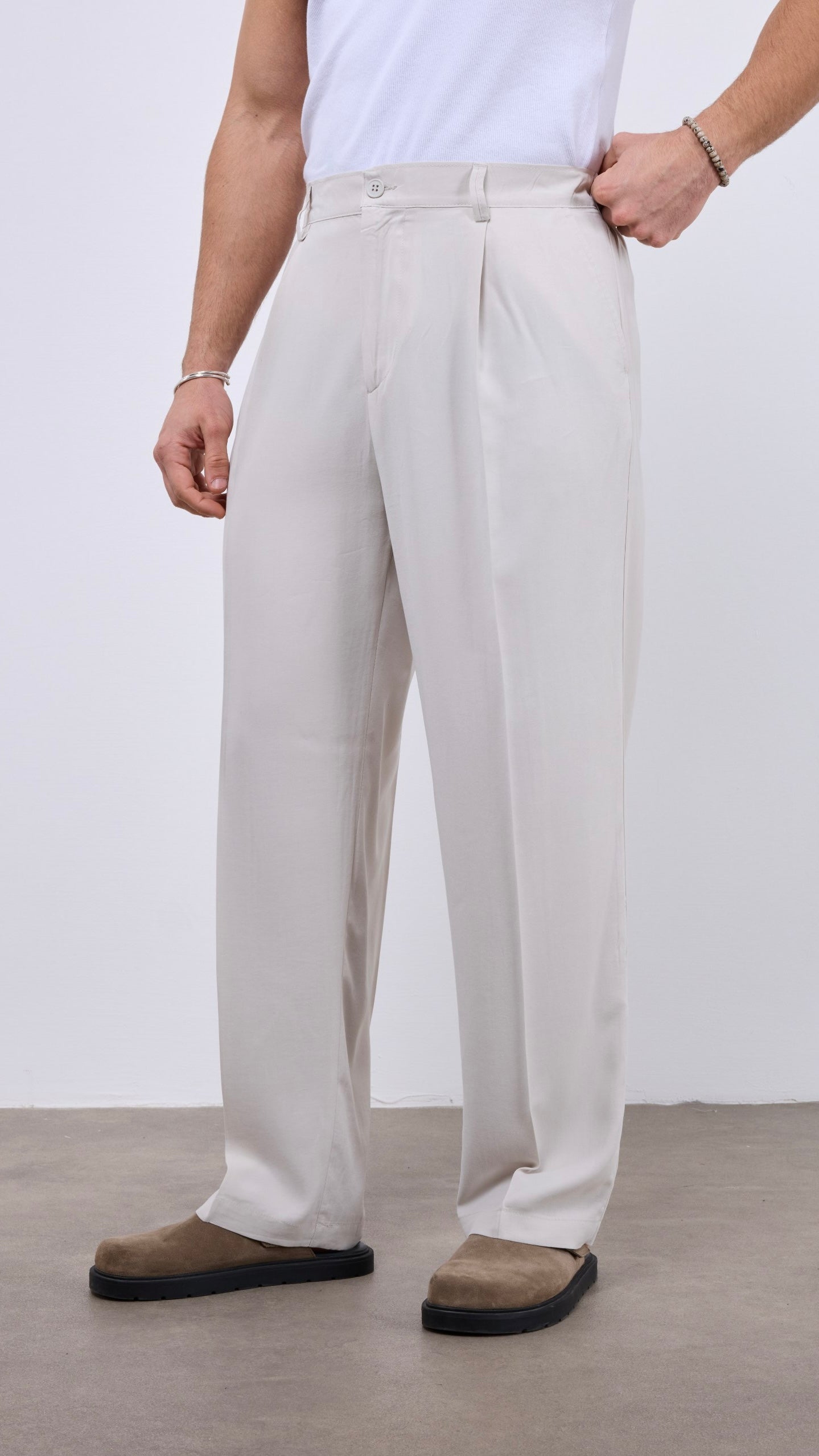 Baggy Taş Rengi Modal Kumaş Pantolon 6209
