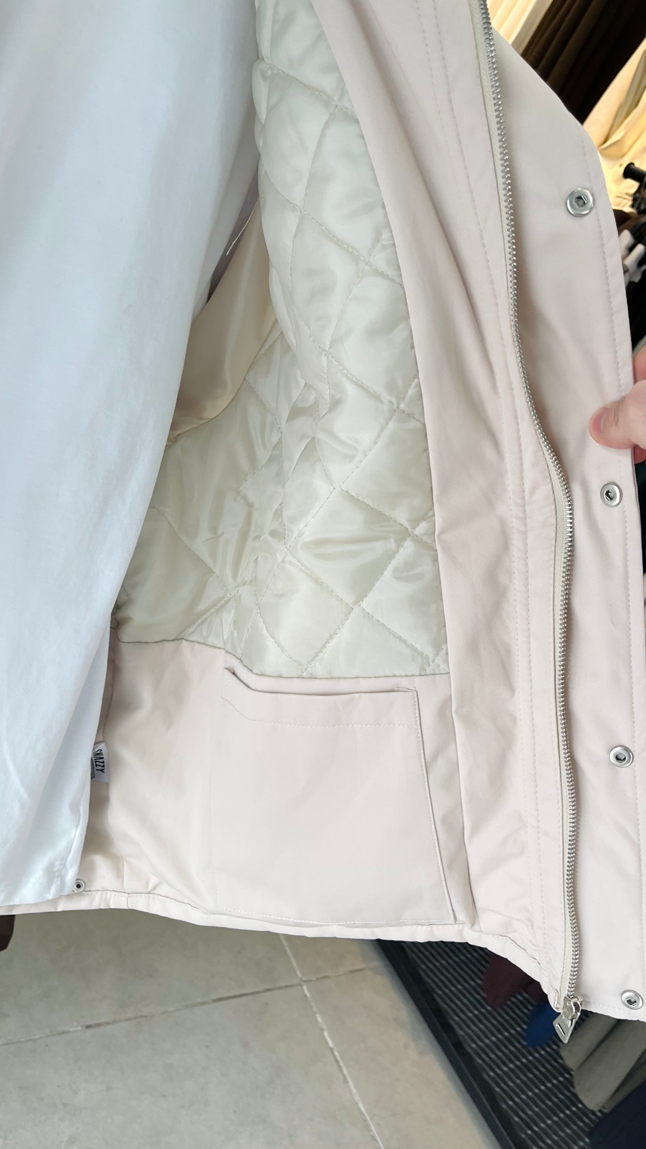 Yakası Kahverengi Kadife Premium Taş Rengi Mont 2051