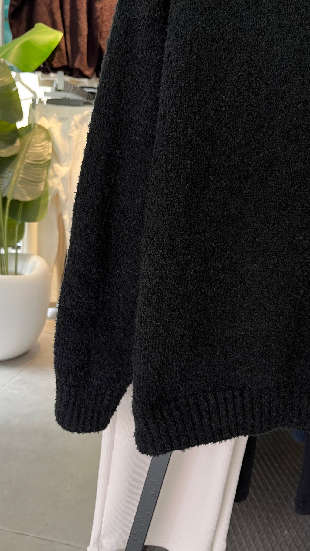 Oversize Buklet Siyah Triko Kazak 5122