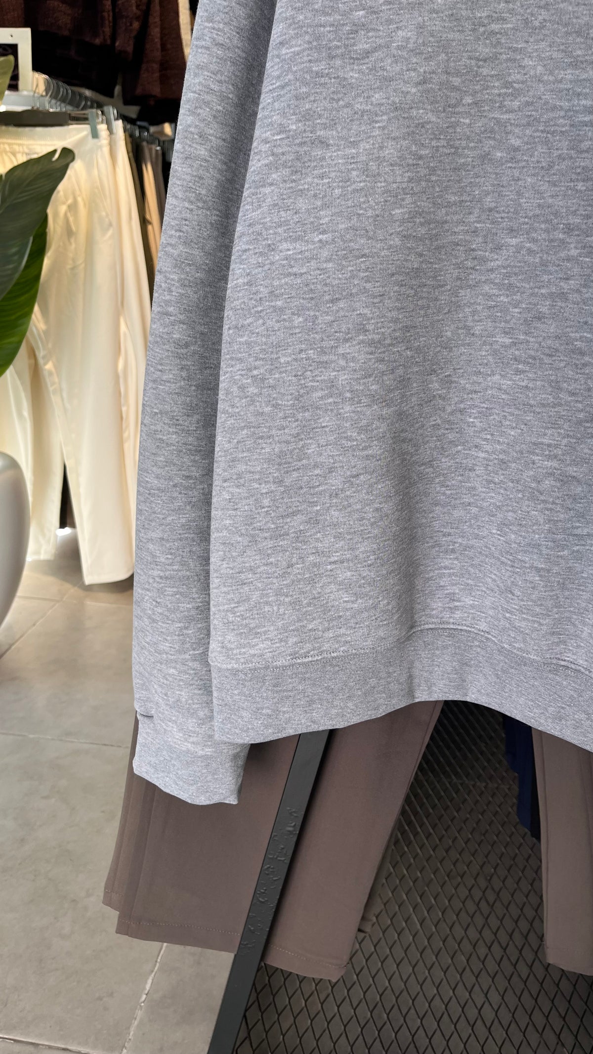 Oversize Üç İplik Şardonlu Gri Sweatshirt 5132
