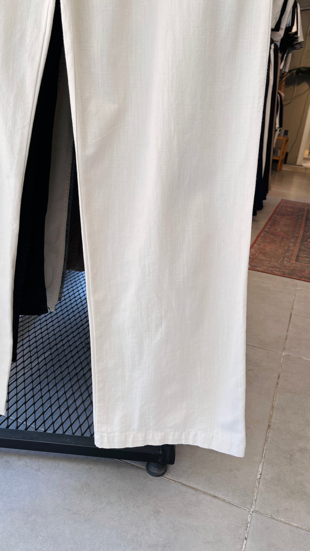 Baggy Bej Keten Pantolon 6232