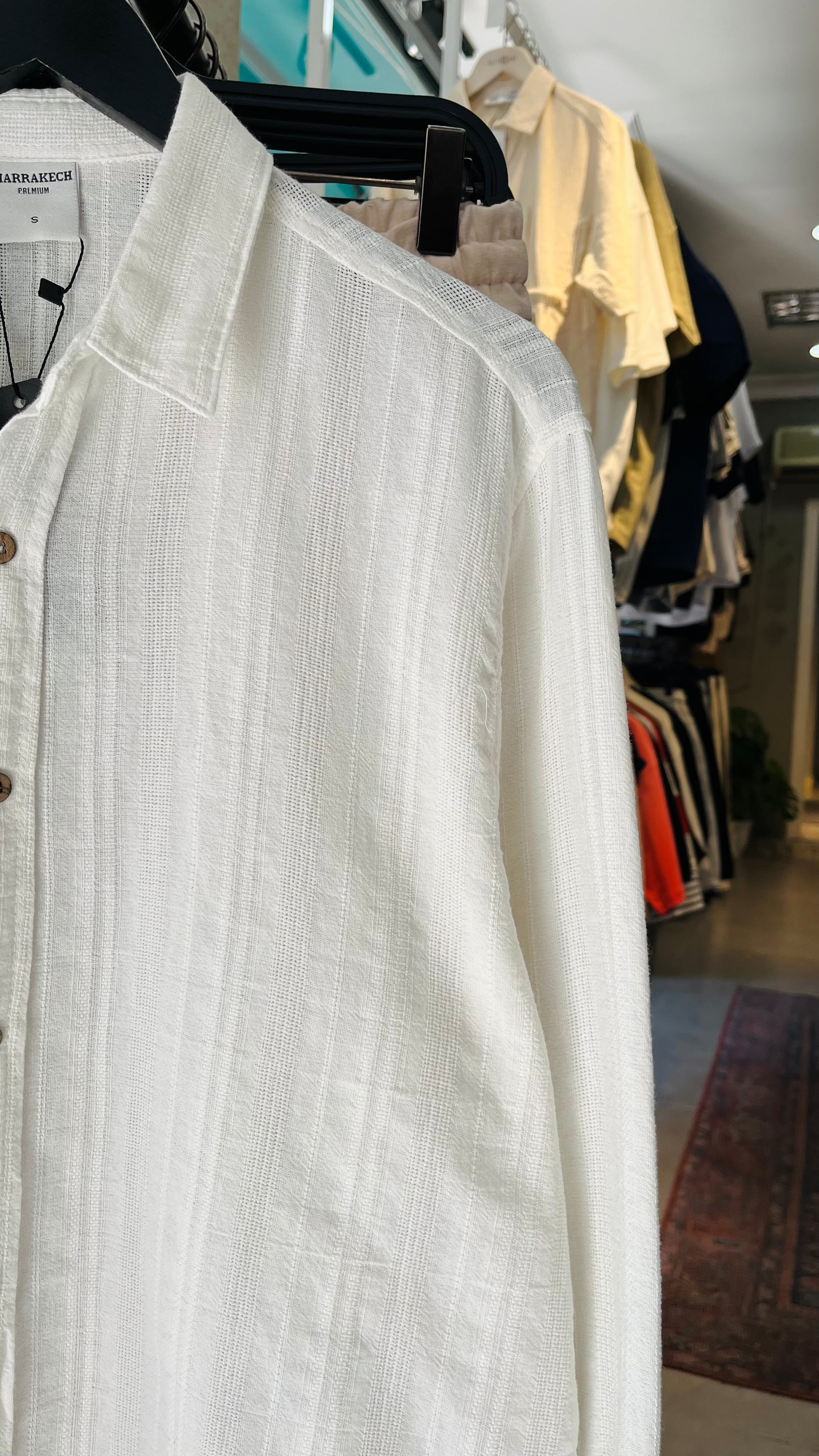 Oversize Beyaz Uzun Kollu Gömlek - Beyaz 5413