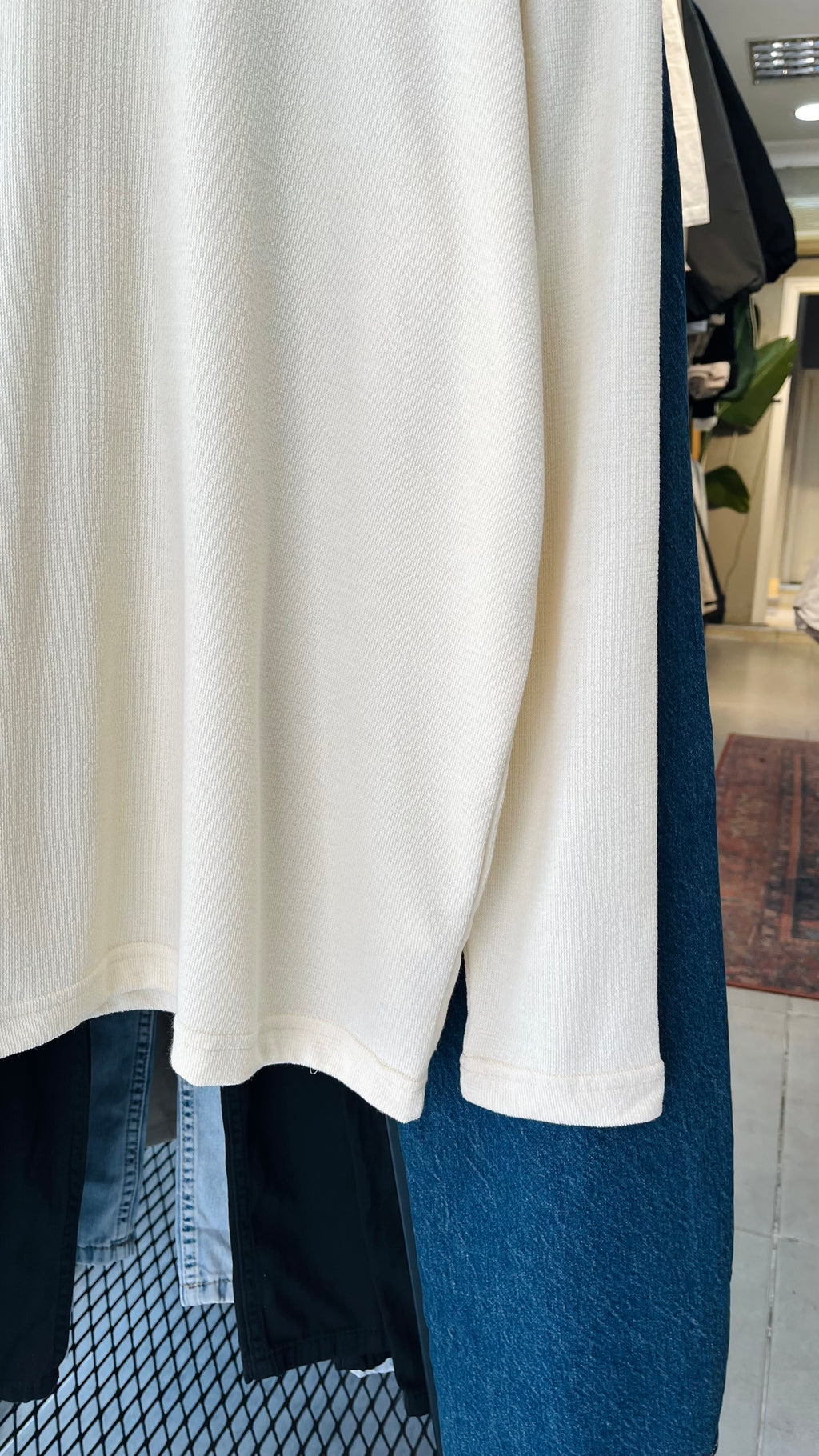 Oversize Bej 90's İnce Sweatshirt 7041