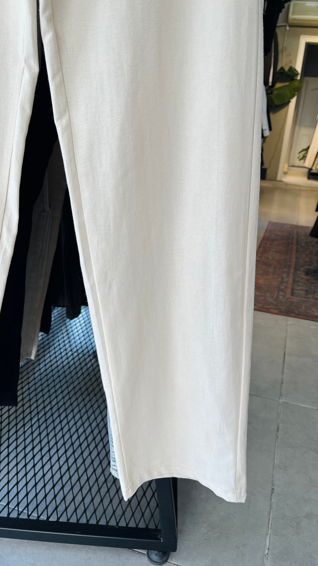 Baggy Bej Keten Pantolon 6186
