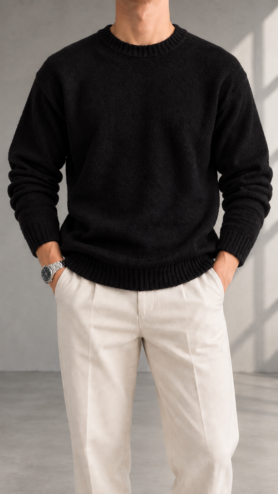 Oversize Buklet Siyah Triko Kazak 5122