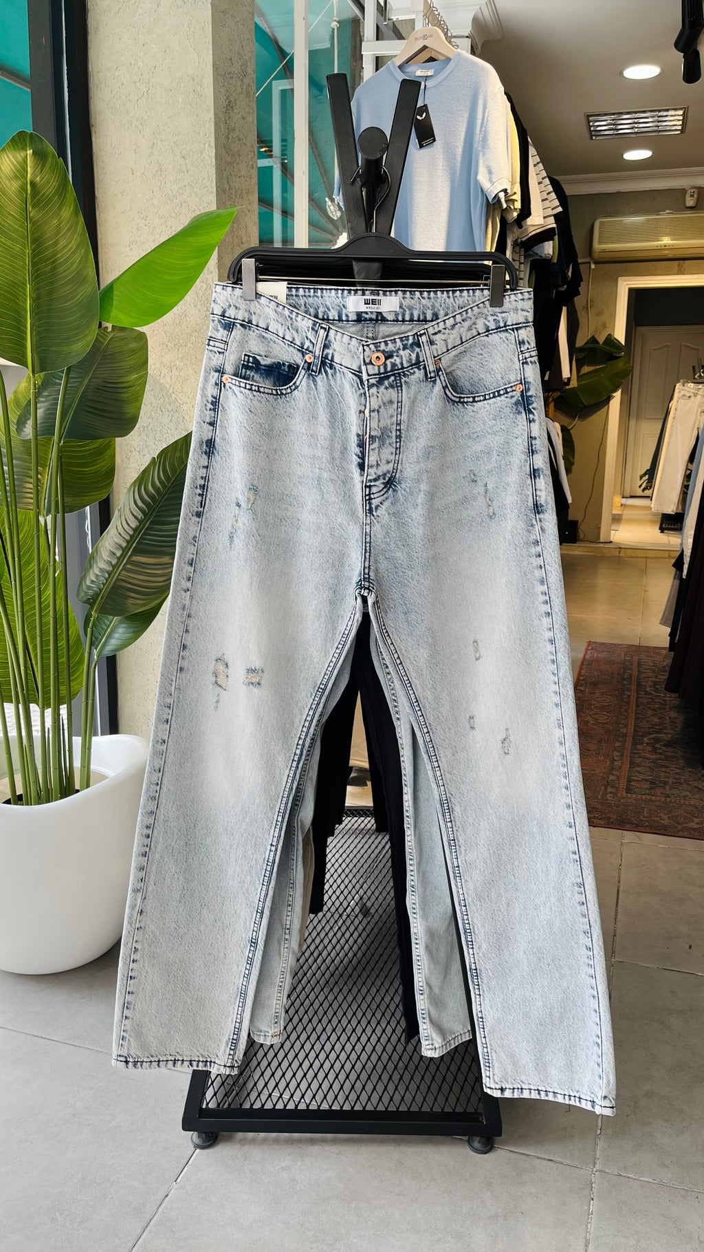 Baggy Açık Mavi Yırtıklı Jean 3340