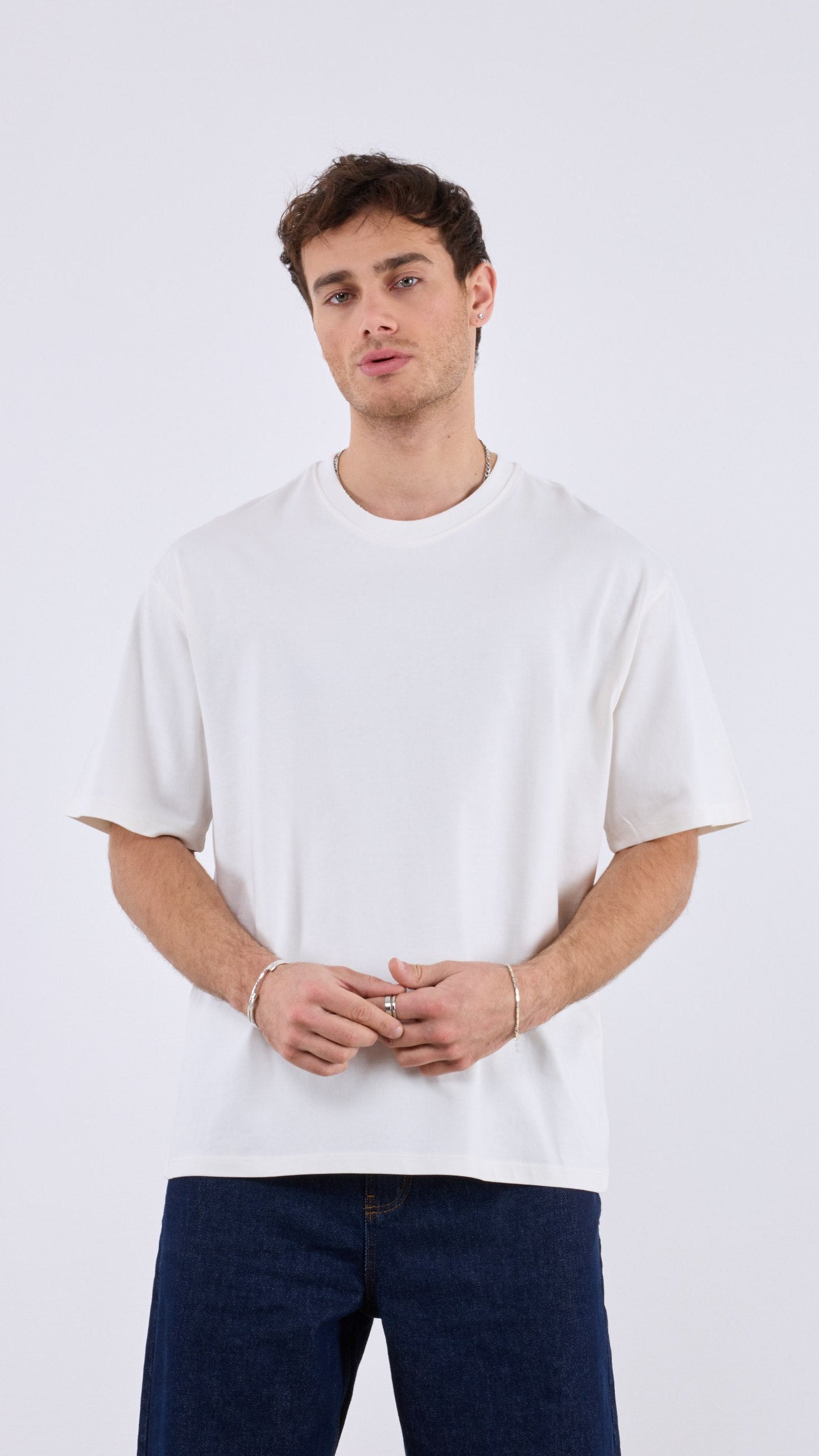 Oversize Basic Beyaz Tshirt 9347
