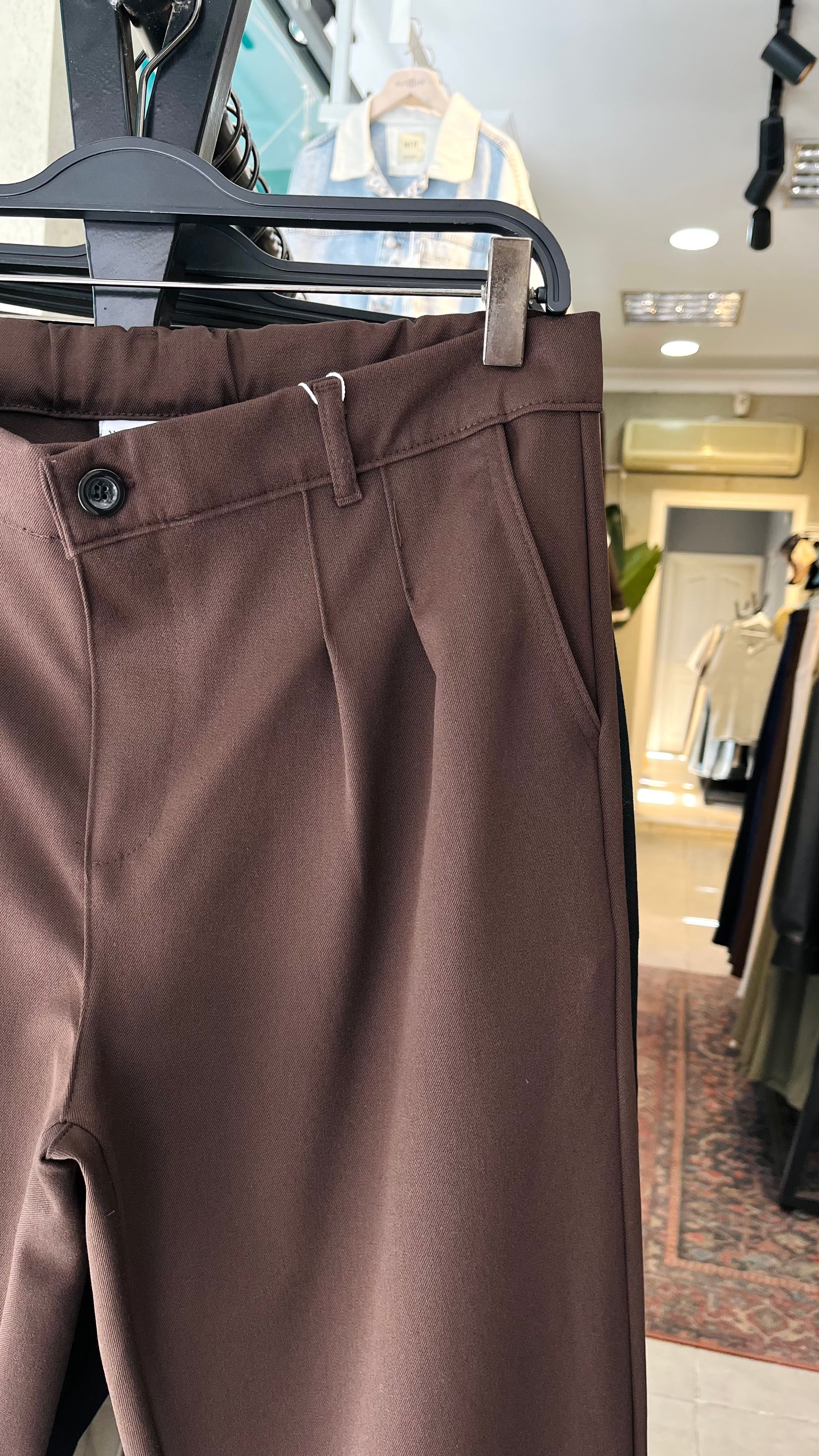 Baggy Kahverengi Kalın Kumaş Pantolon 6153