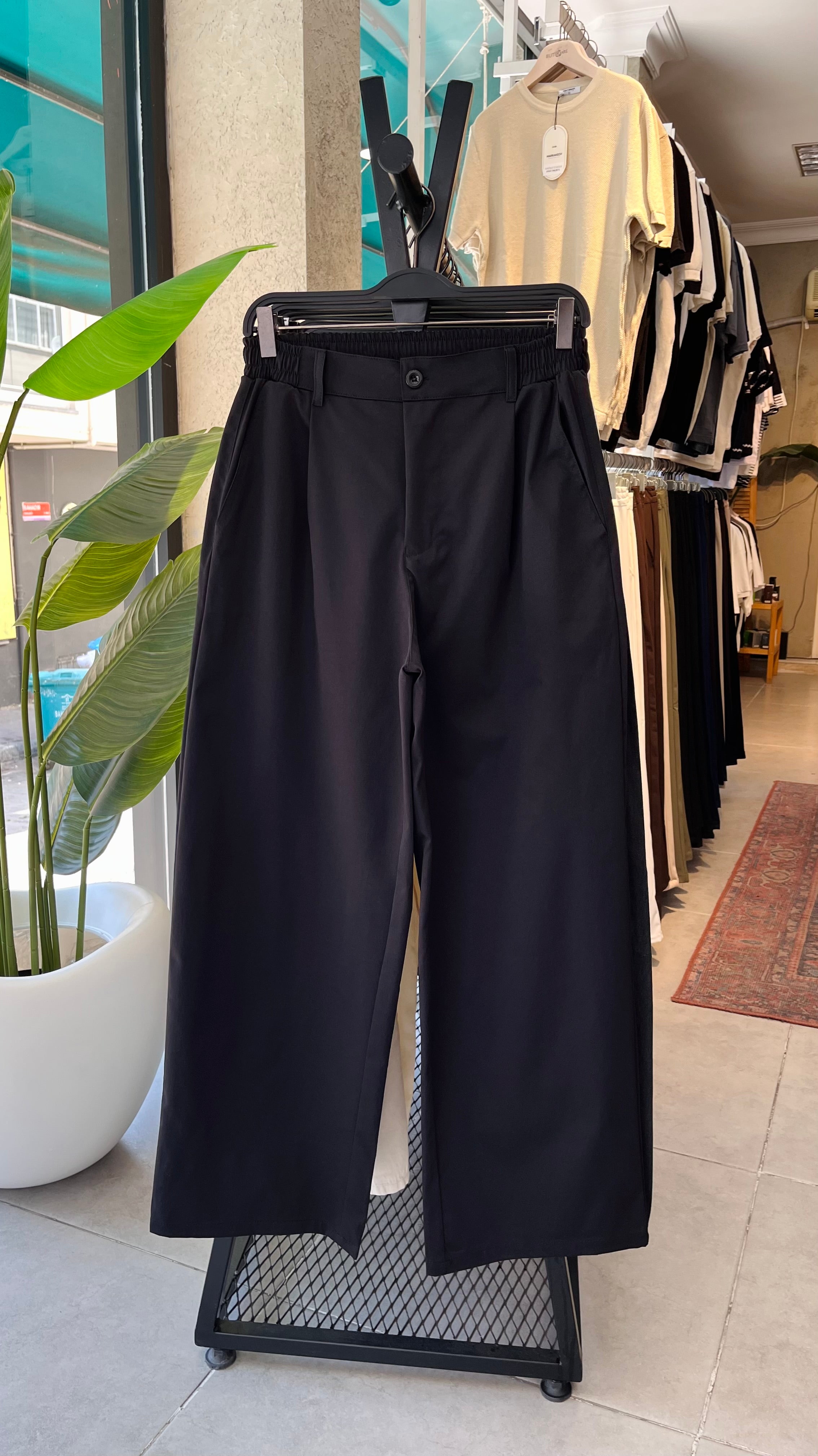 Baggy Ekstra Bol Siyah Pantolon 6219