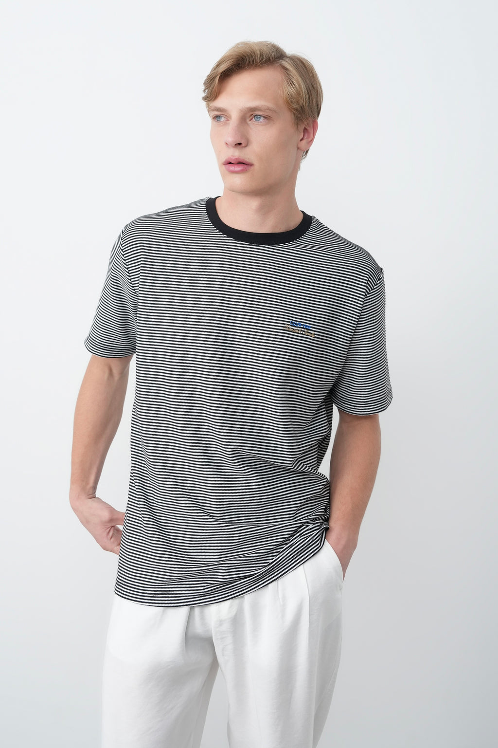 Oversize Siyah Beyaz Çizgili Tshirt 9462