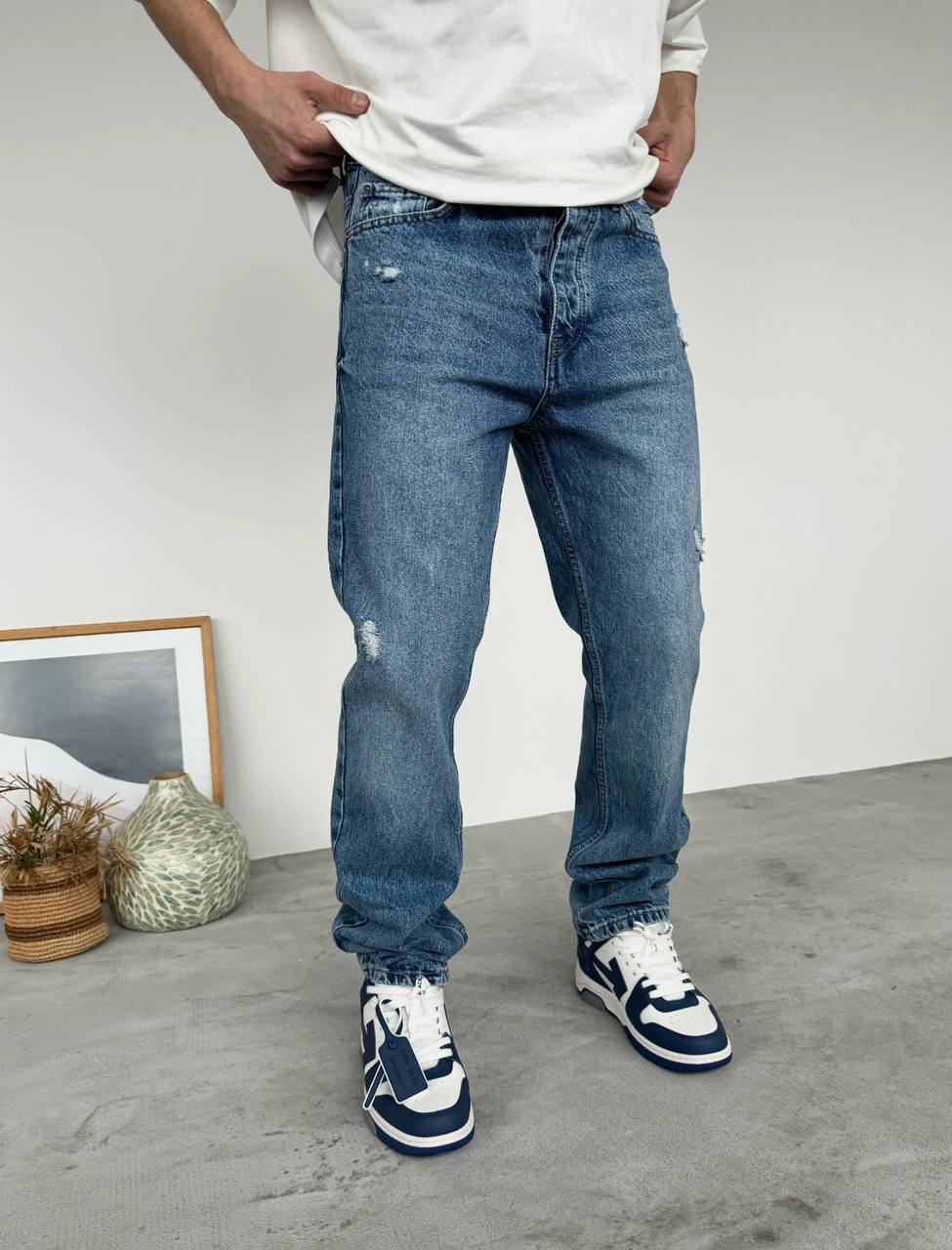 Baggy Mavi Yırtıklı Jean 3323