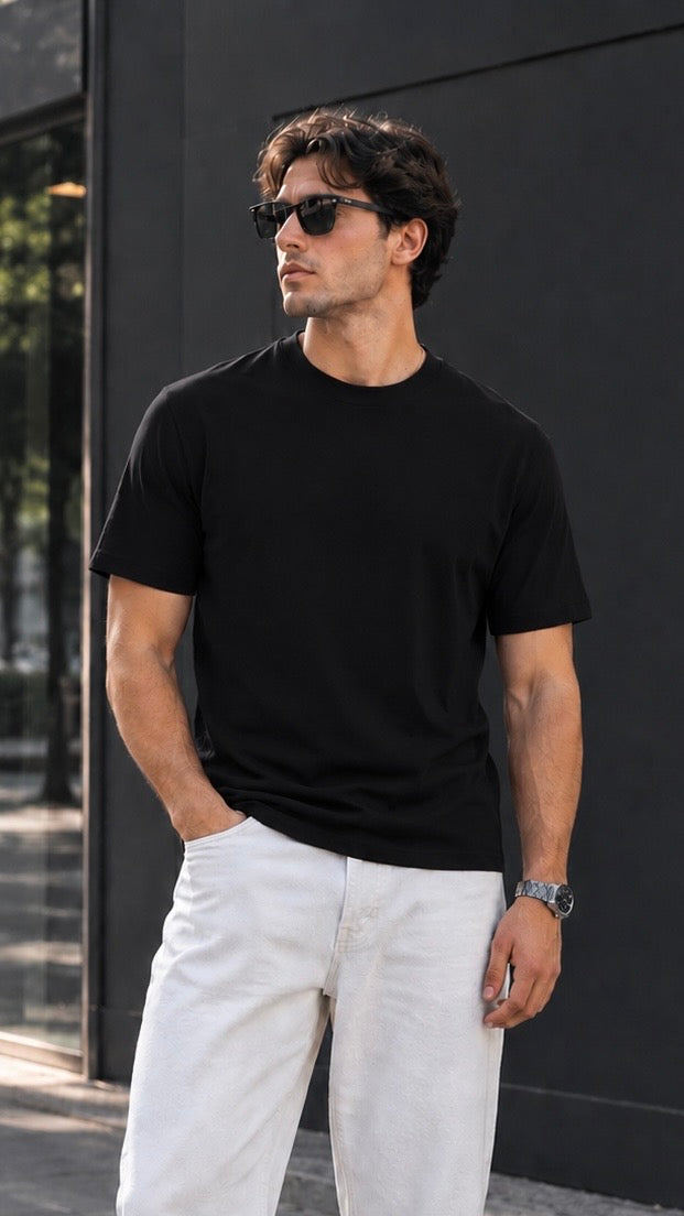 Siyah Likralı Basic Tshirt 9442