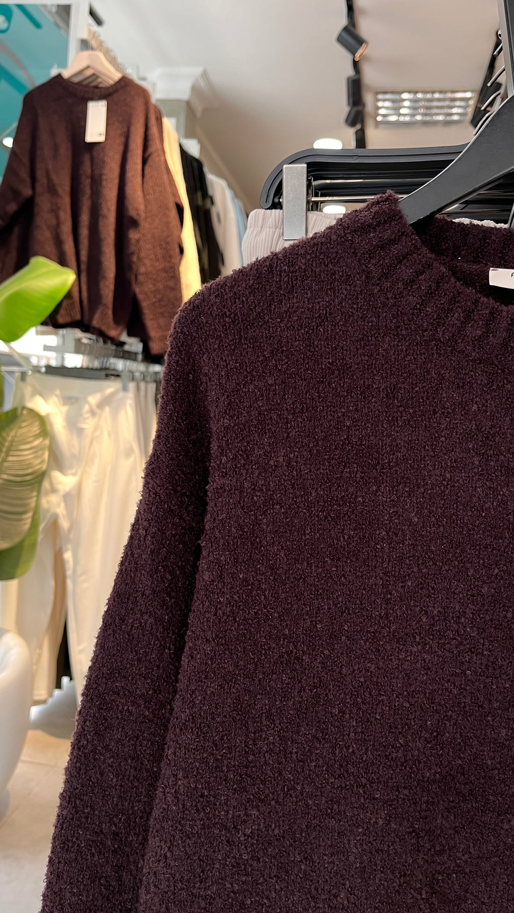 Oversize Buklet Kahverengi Triko Kazak 5121