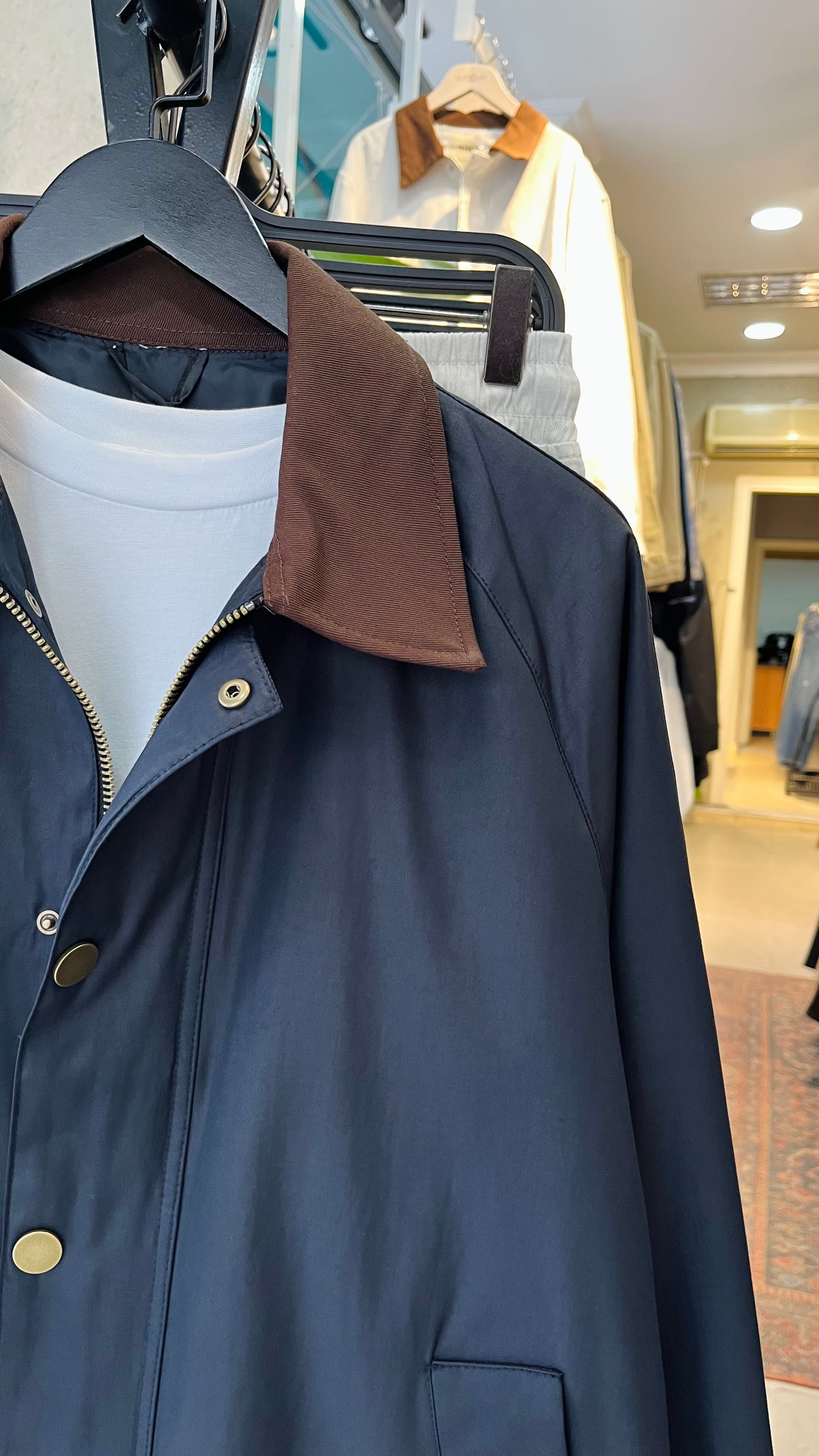 Lacivert Yaka Kahve Mevsimlik Ceket 2061