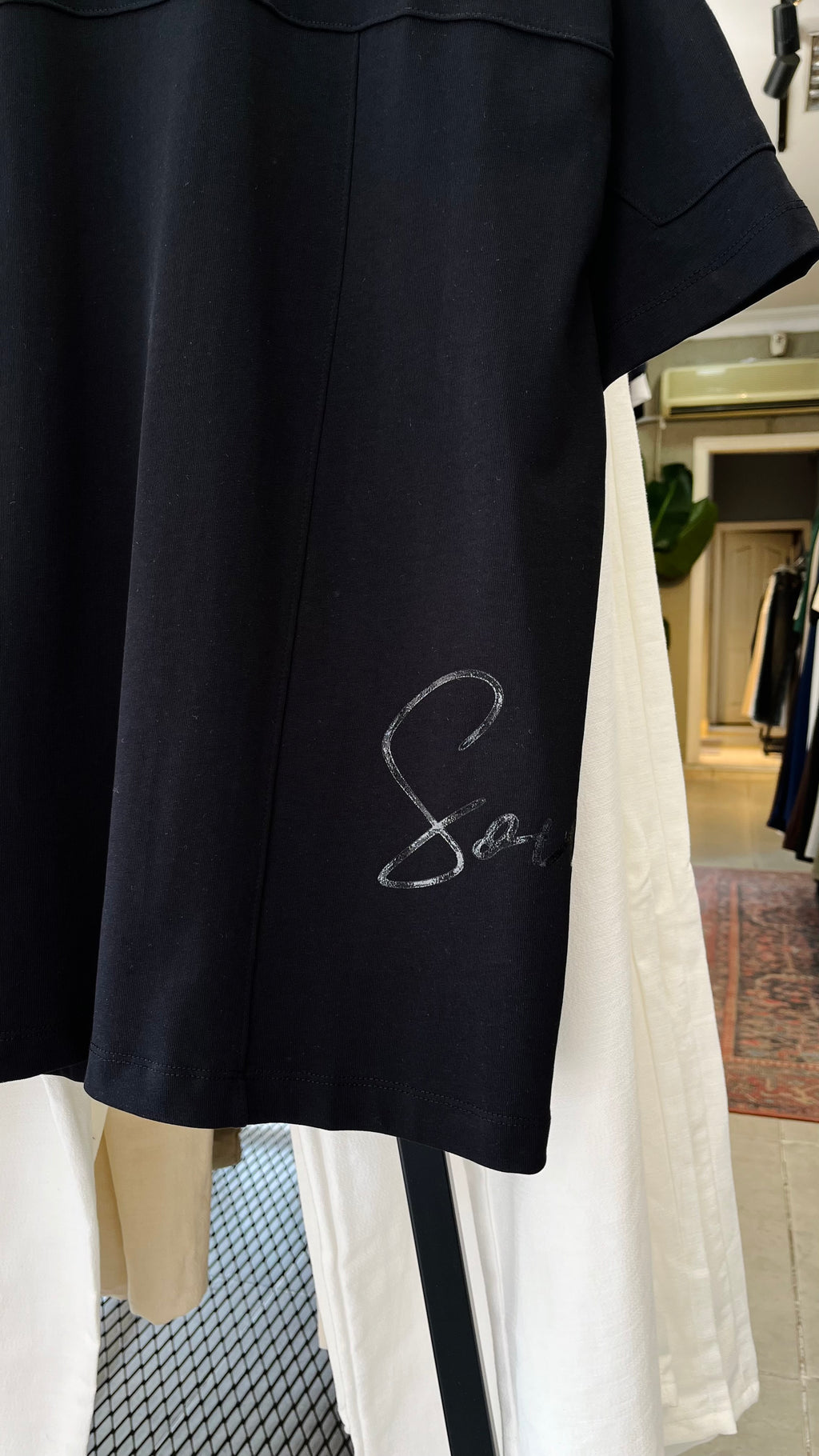 Oversize Siyah Start Yan Tarafı Baskılı Tshirt – Siyah 9327