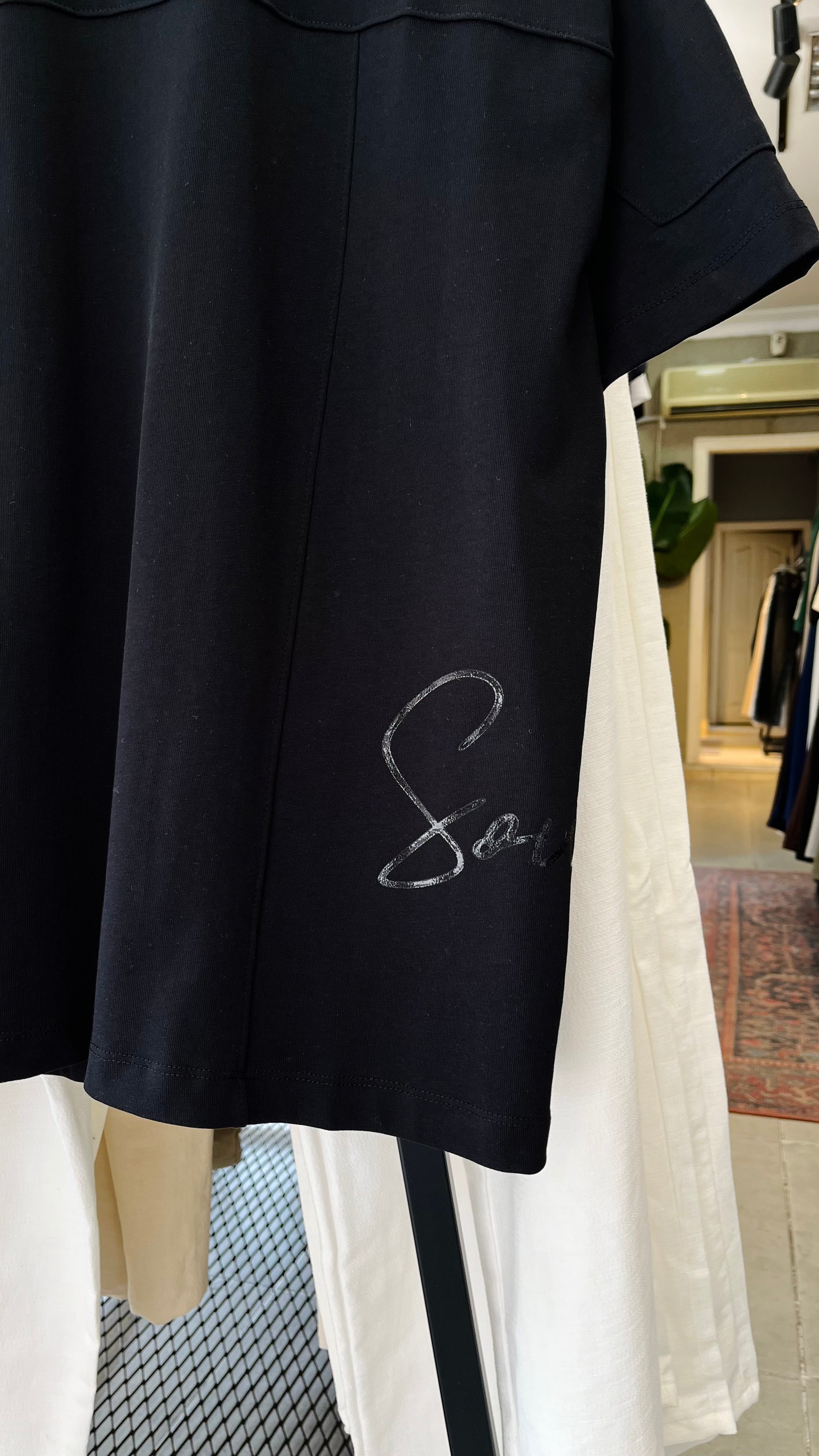 Oversize Siyah Start Yan Tarafı Baskılı Tshirt – Siyah 9327