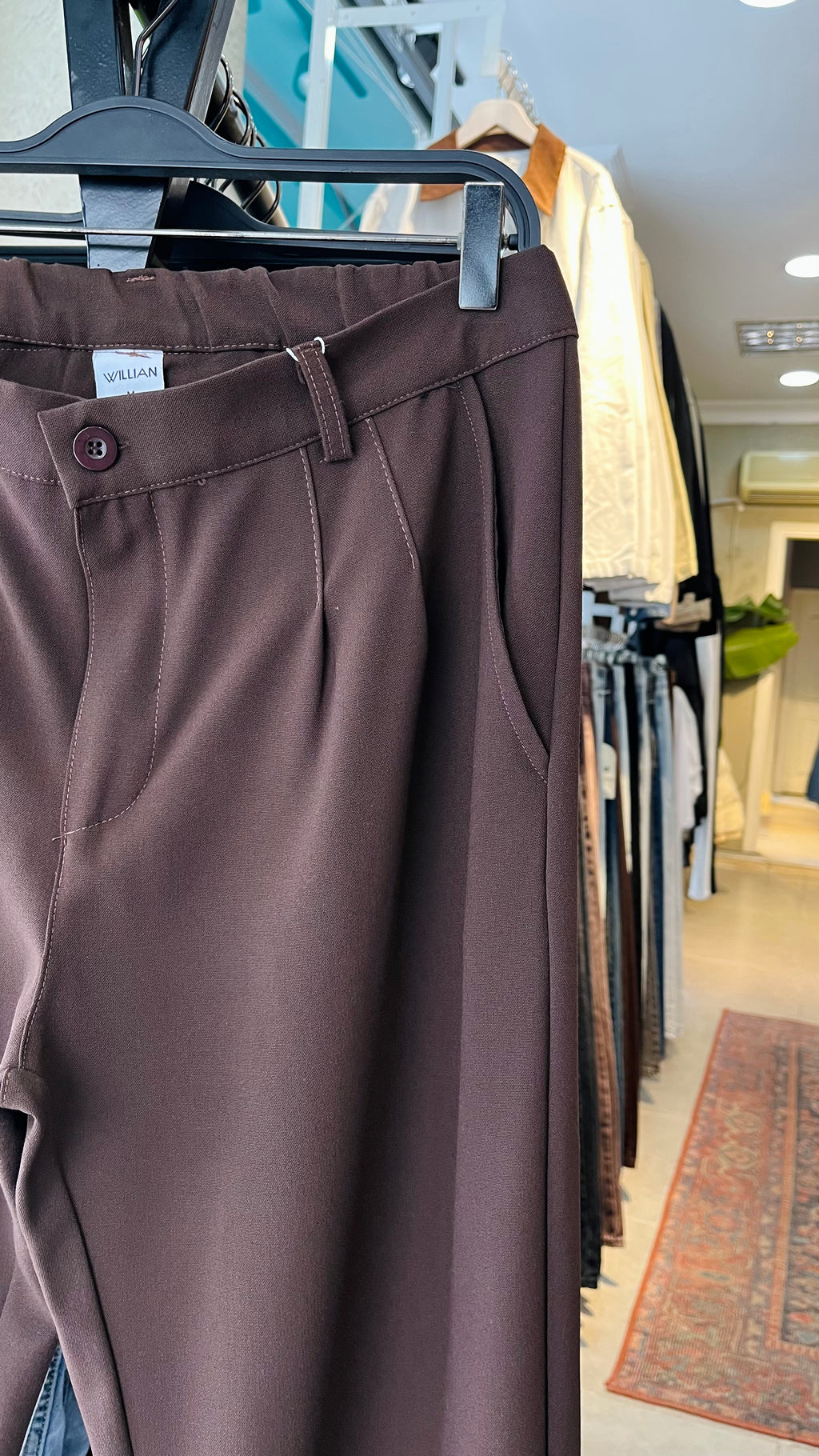Baggy Kahverengi Kumaş Pantolon 6168