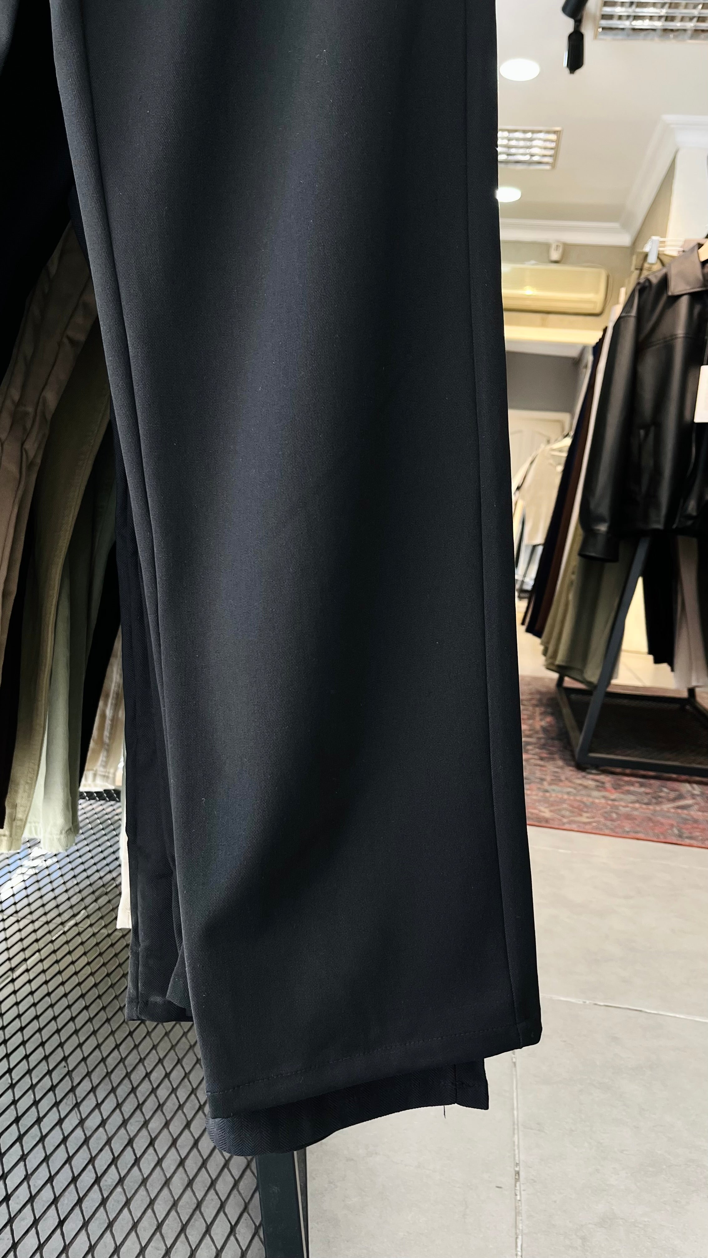 Baggy Siyah Kalın Kumaş Pantolon 6151
