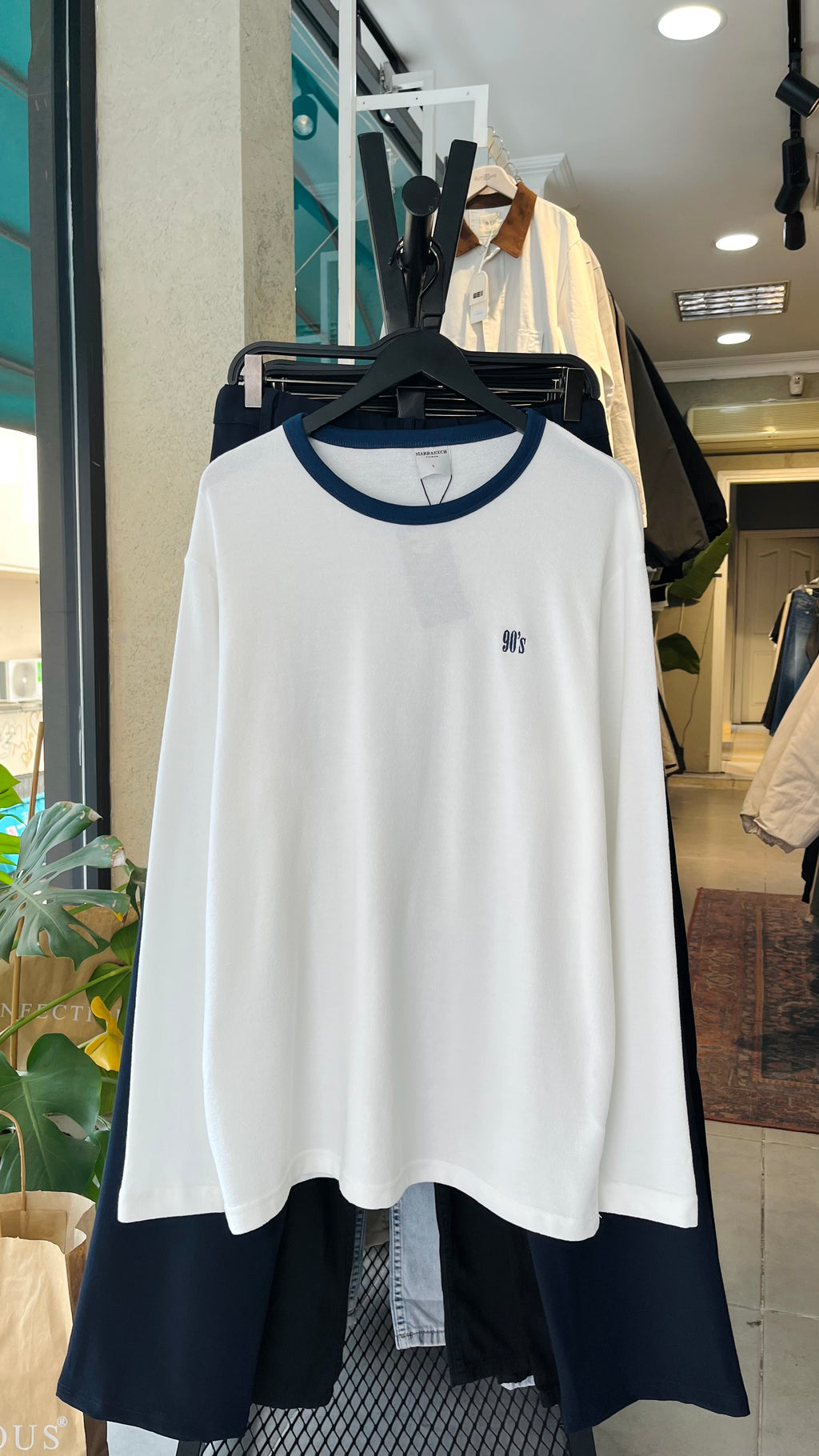 Oversize Beyaz 90's İnce Sweatshirt 7043