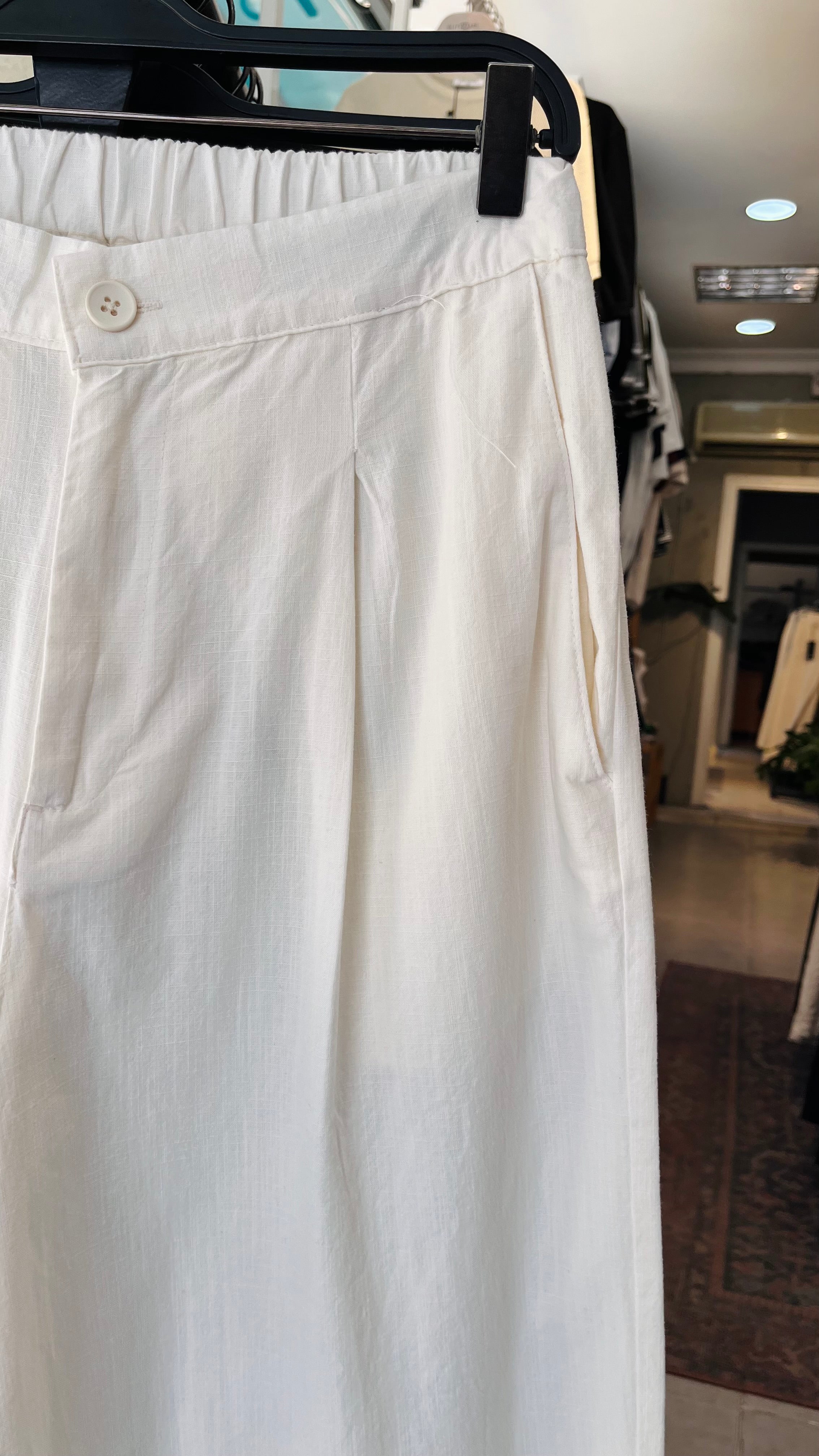 Baggy Ekstra Bol Beyaz Pantolon 6232