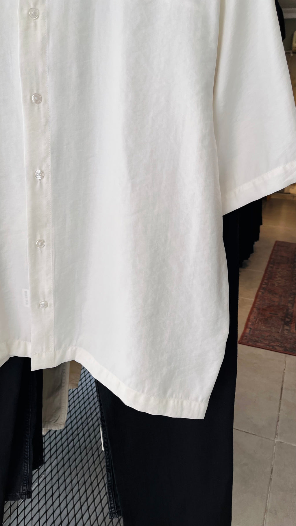 Oversize Beyaz Modal Kumaş Gömlek 5498