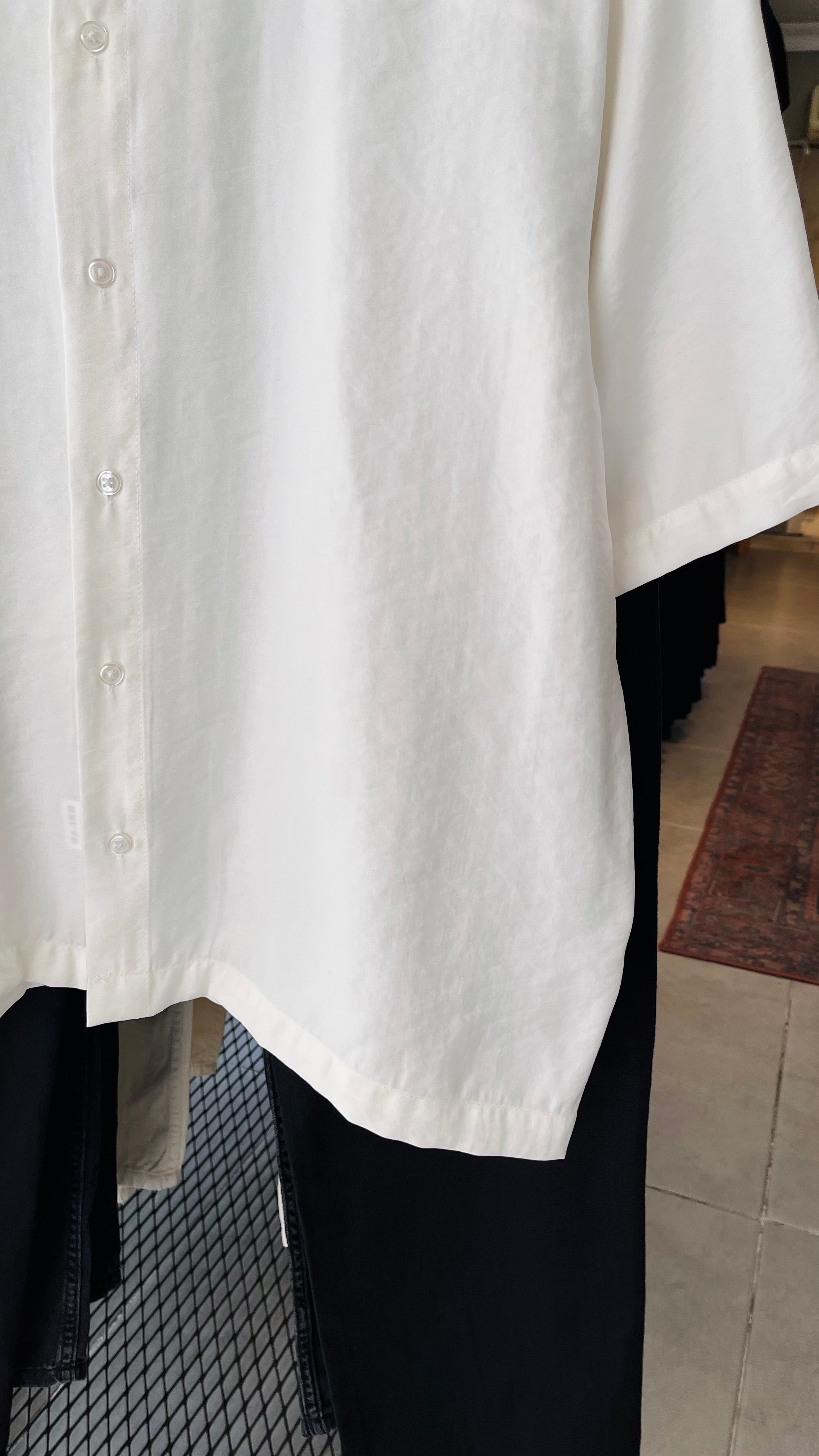 Oversize Beyaz Modal Kumaş Gömlek 5498