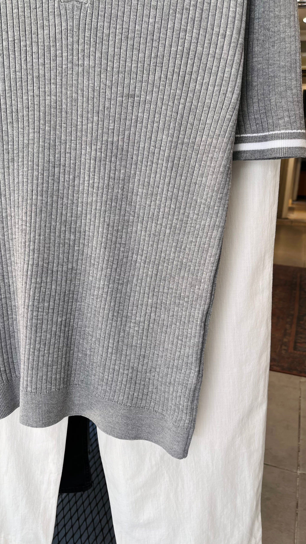 Gri Yakalı Triko Tshirt 9454