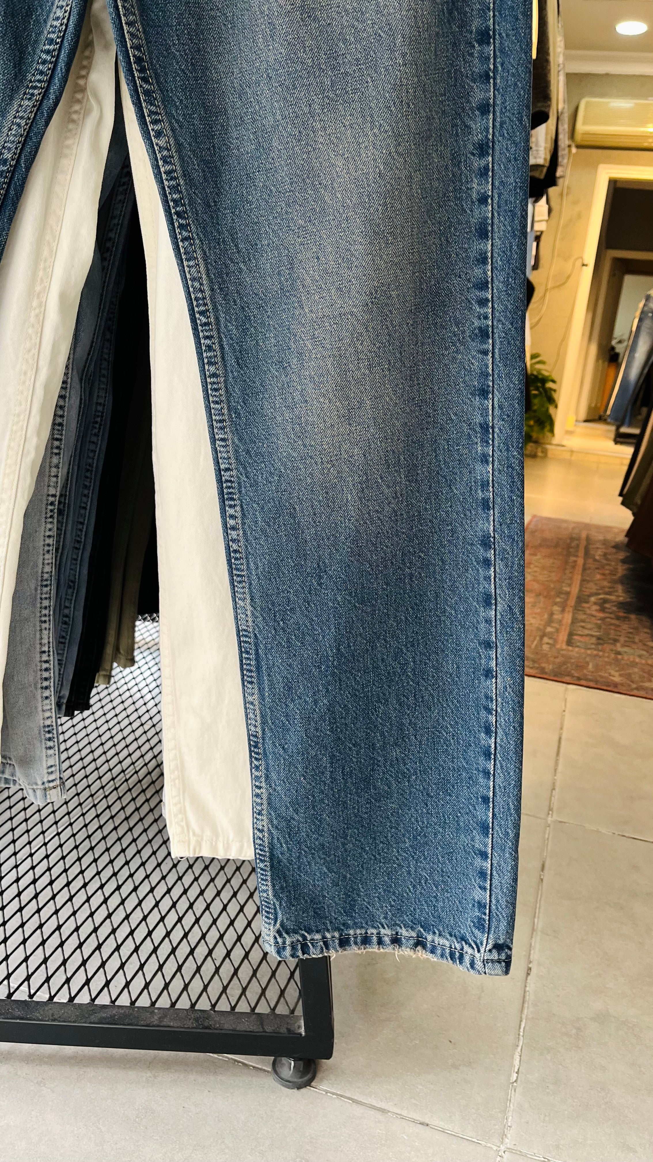 Baggy Mavi Eskitme Jean 3334