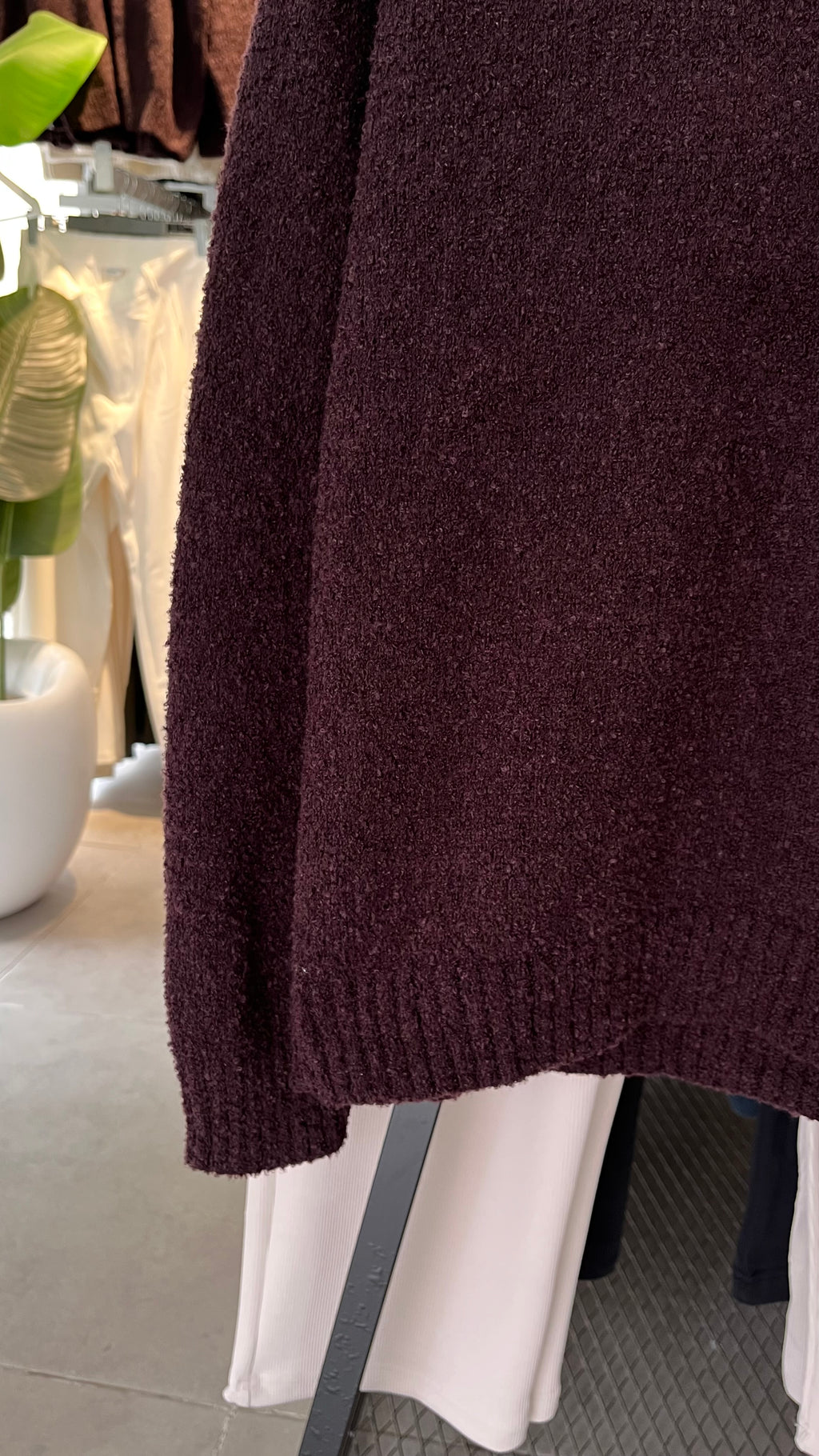 Oversize Buklet Kahverengi Triko Kazak 5121