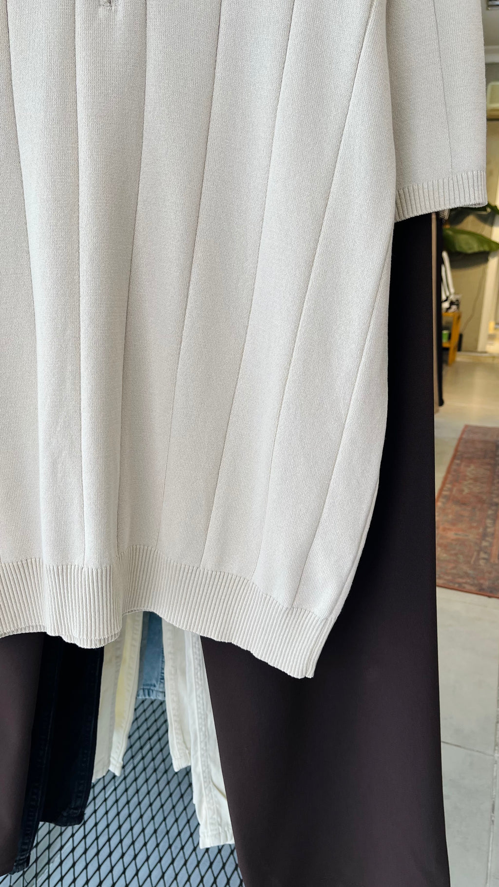 Taş Rengi Polo Yaka Fermuarlı Triko Tshirt 9439