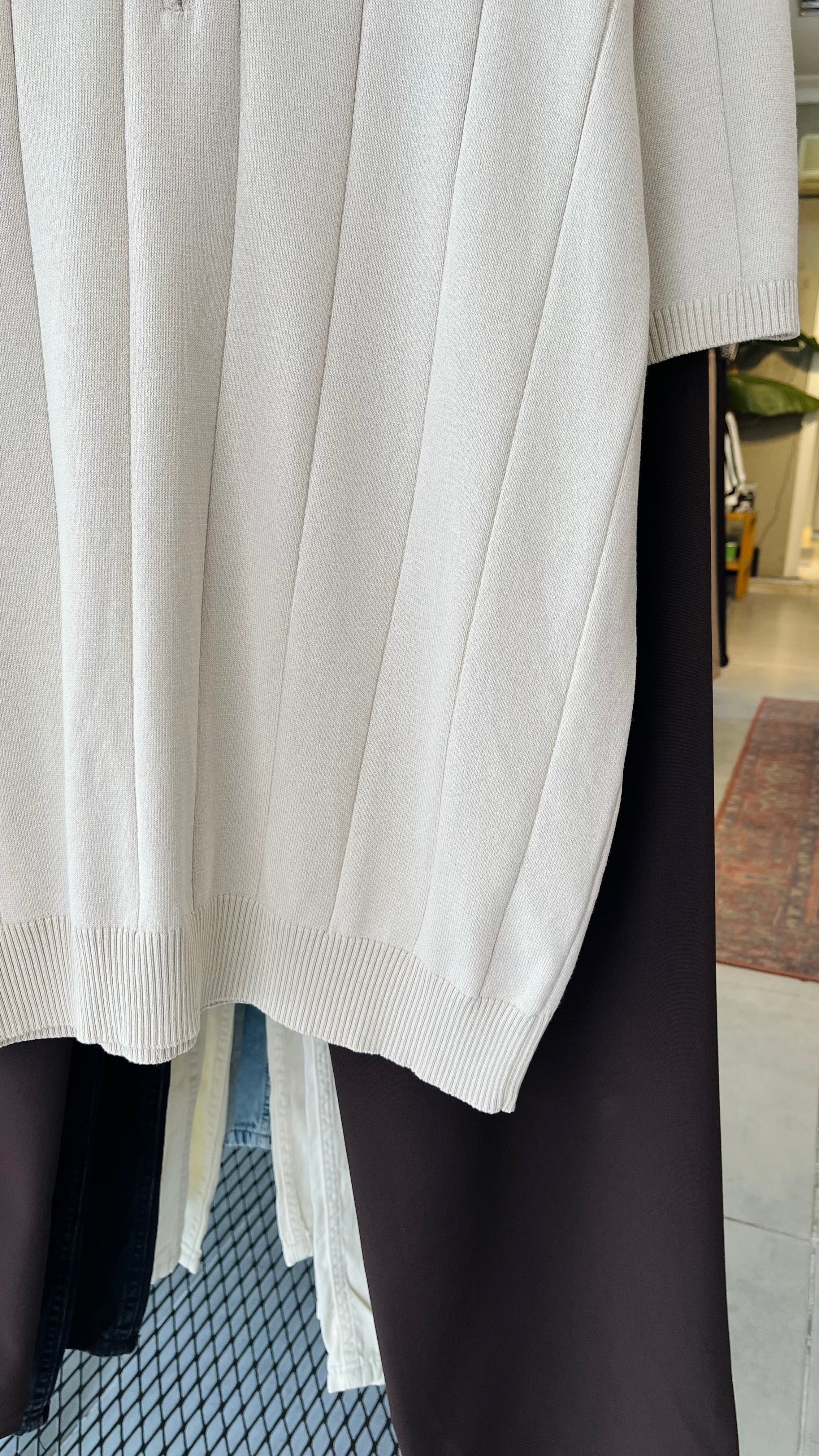 Taş Rengi Polo Yaka Fermuarlı Triko Tshirt 9439