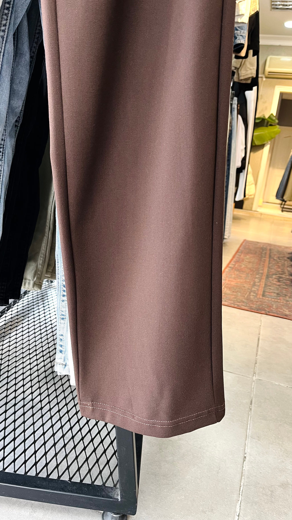 Baggy Kahverengi Kumaş Pantolon 6168