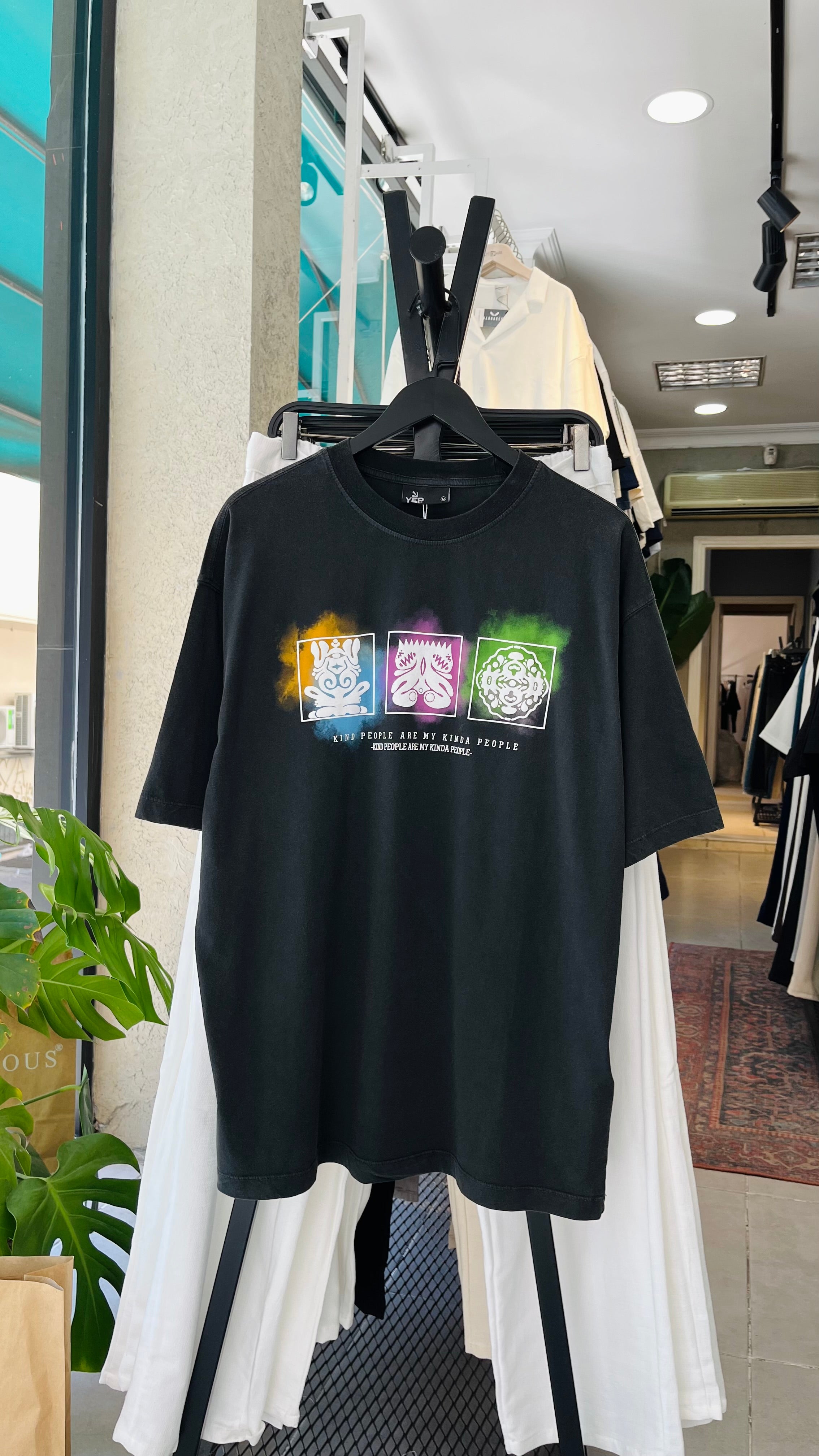 Oversize Siyah People Yıkamalı Tshirt – Siyah 9326