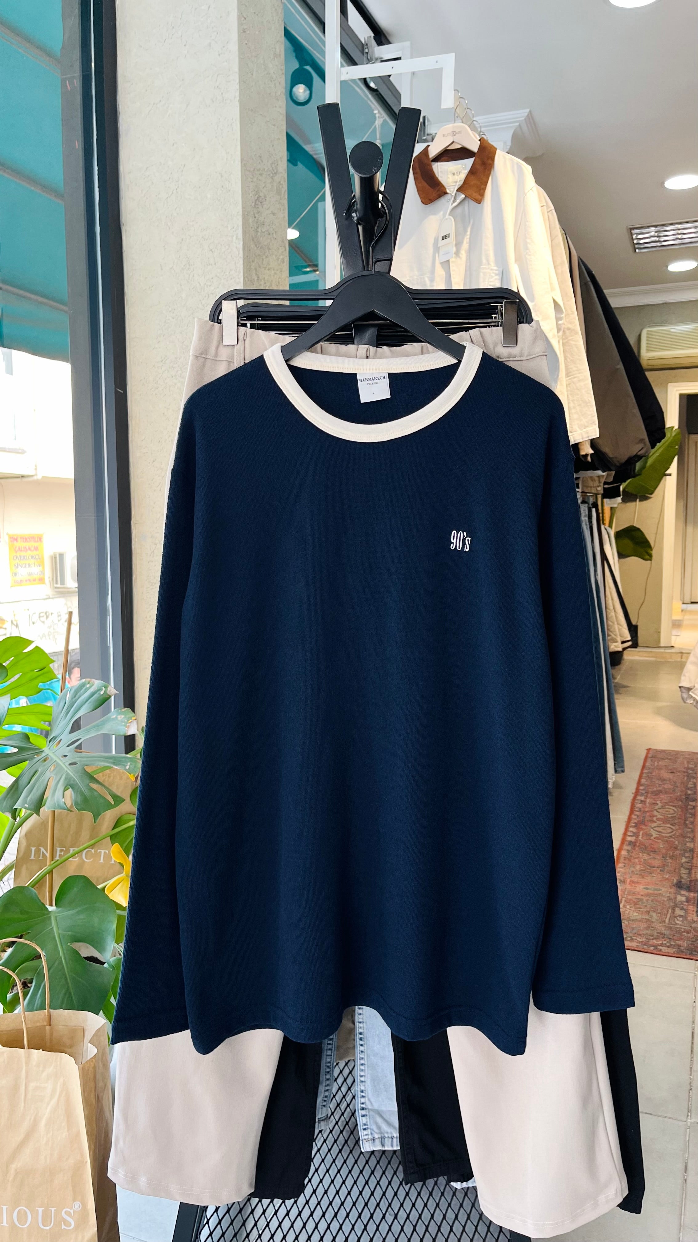 Oversize Lacicvert 90's İnce Sweatshirt 7042