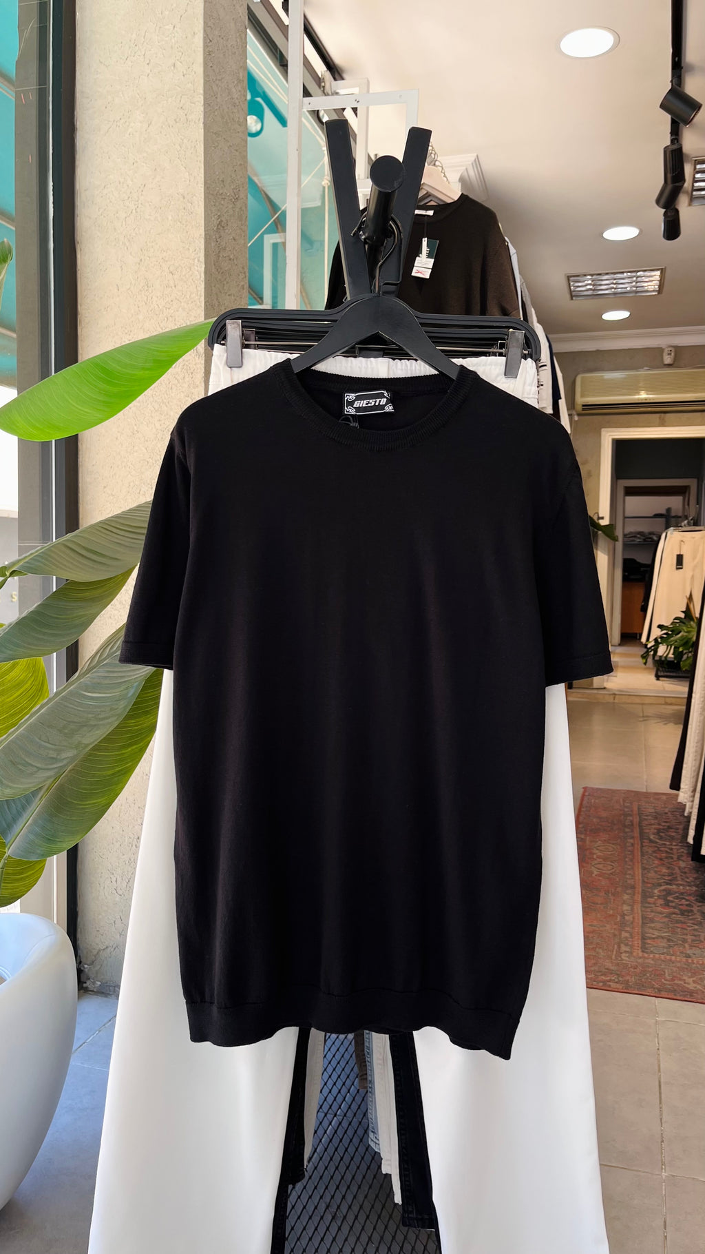 Siyah İnce Pamuklu Triko Tshirt 9458