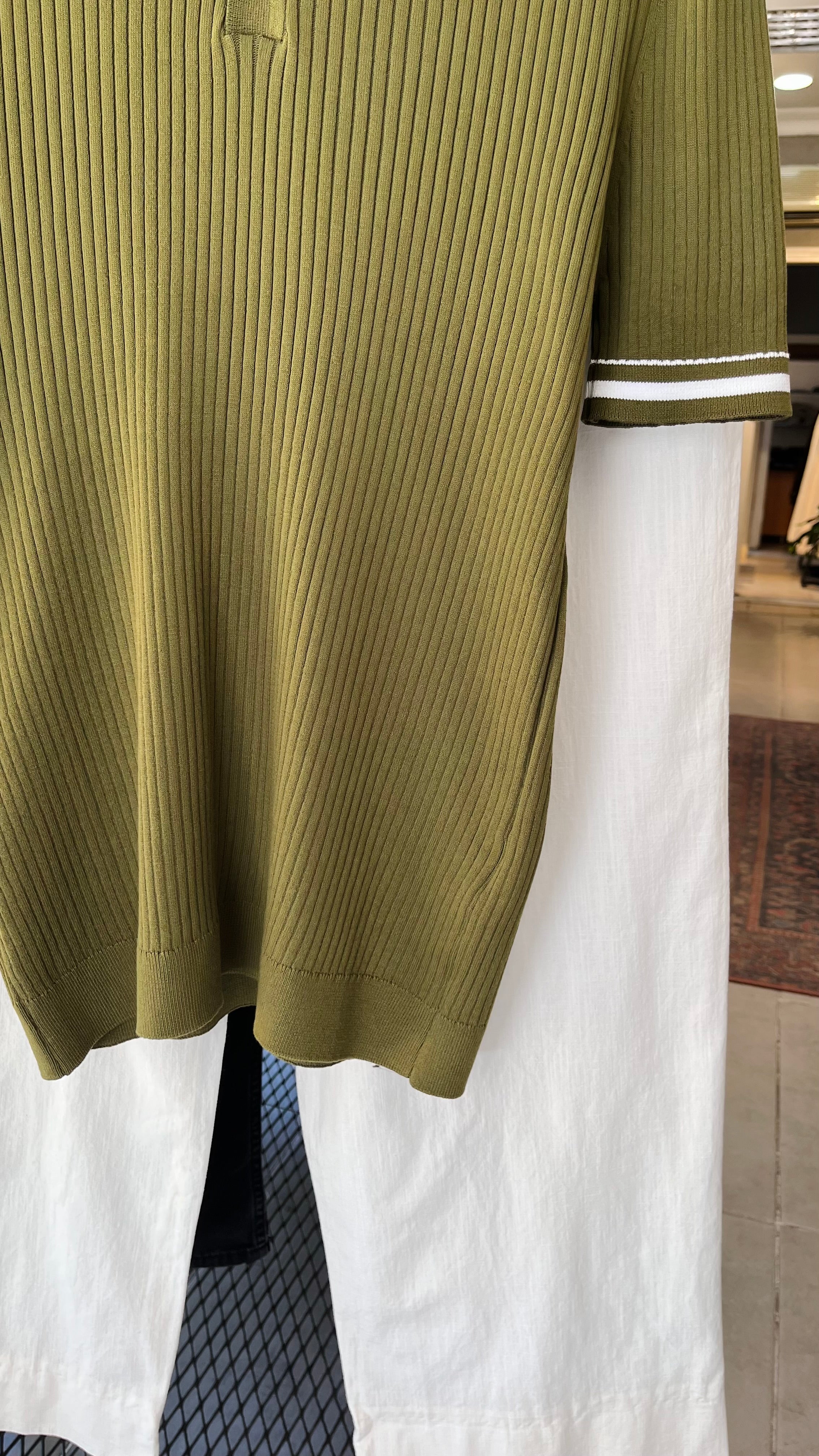 Yeşil Yakalı Triko Tshirt 9455
