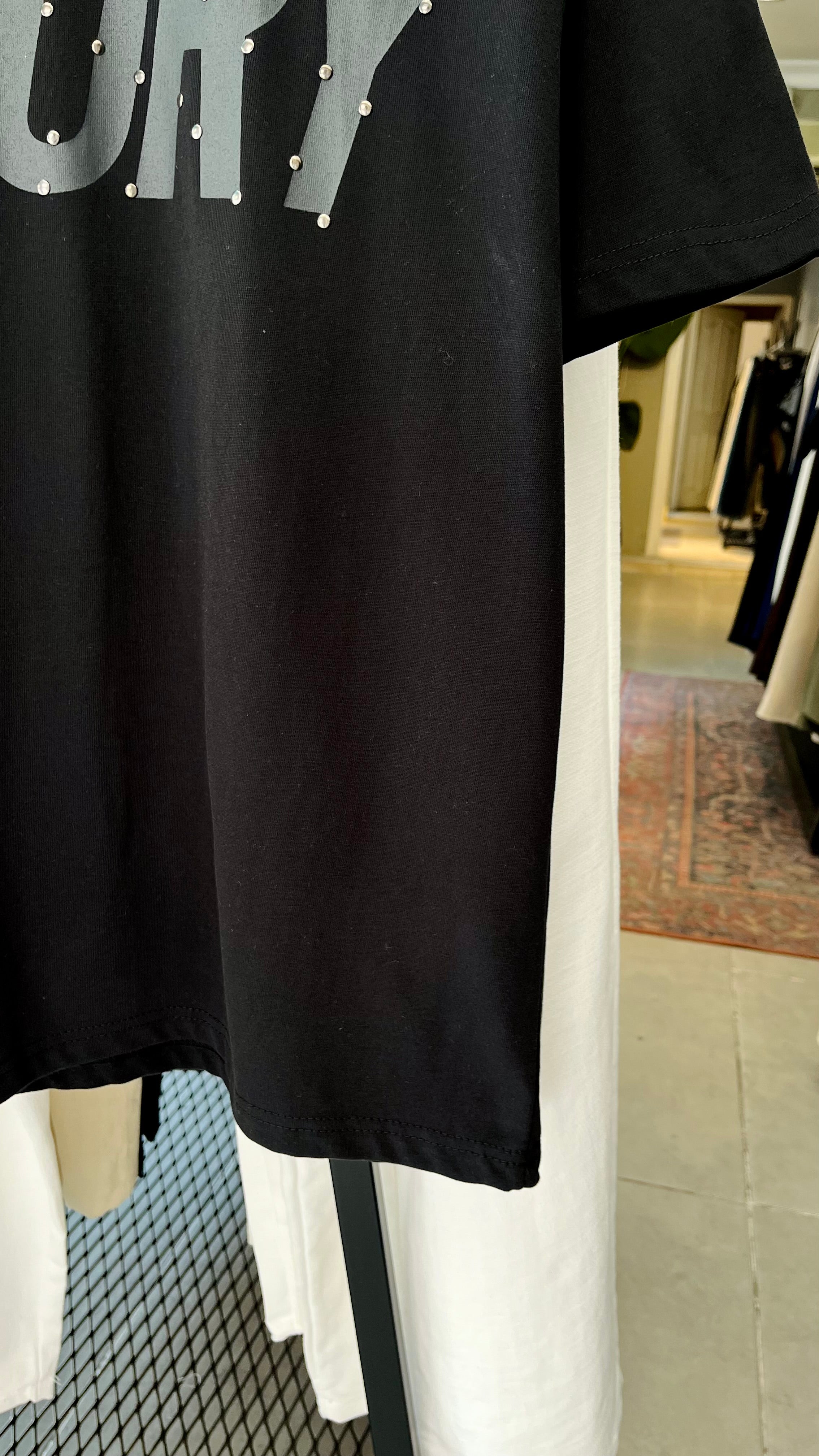 Oversize Siyah Glory Taş Başkılı Tshirt – Siyah 9336