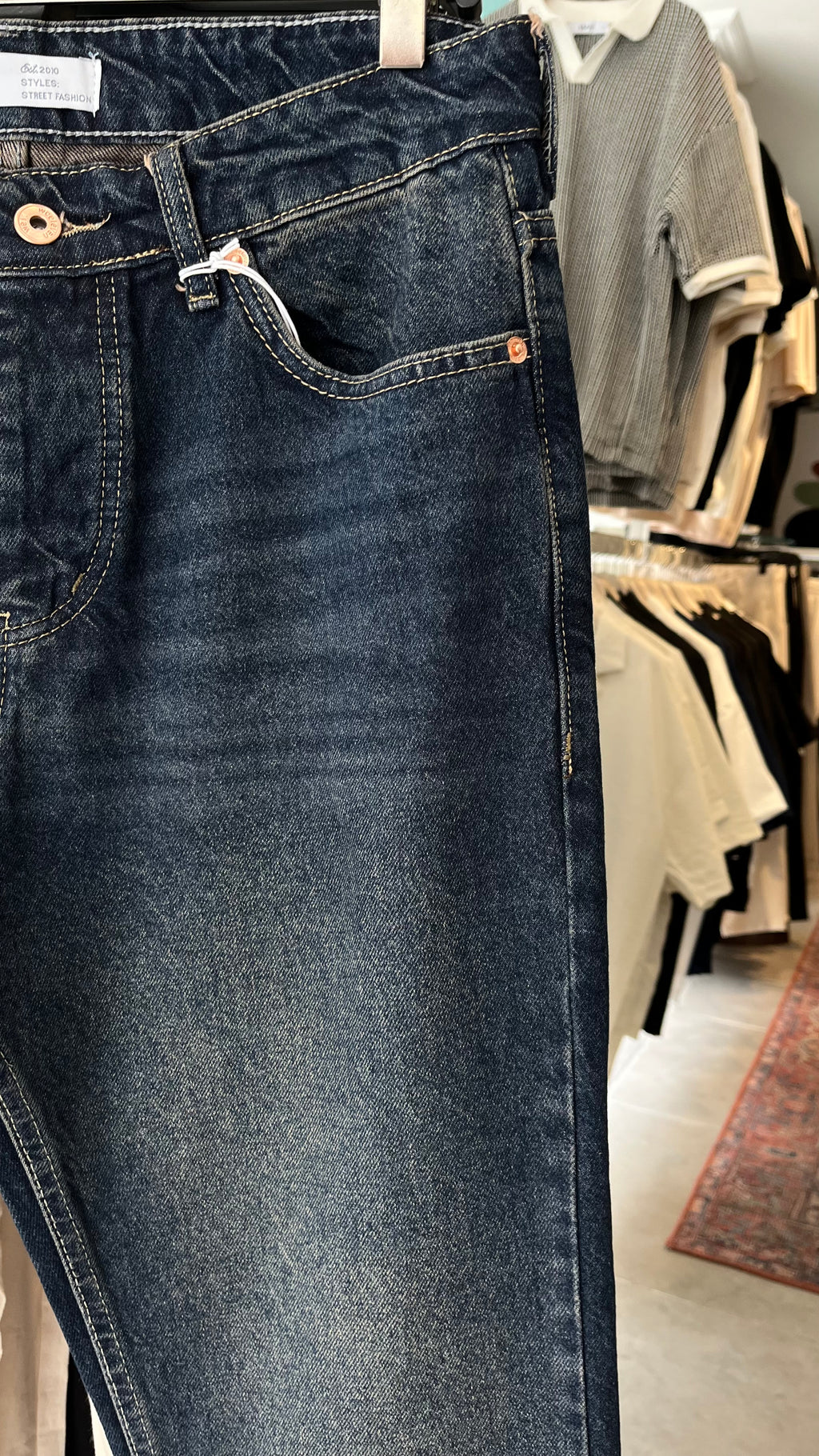 Baggy Koyu Lacivert Yıkamalı Jean 3293