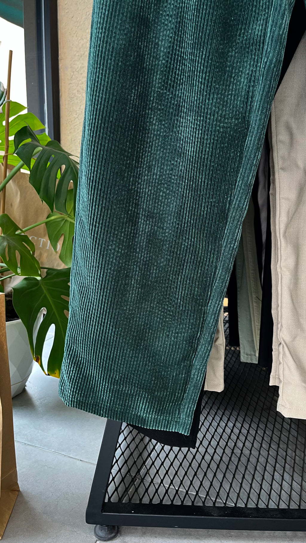 Baggy Zümrüt Yeşili Kadife Pantolon 6163