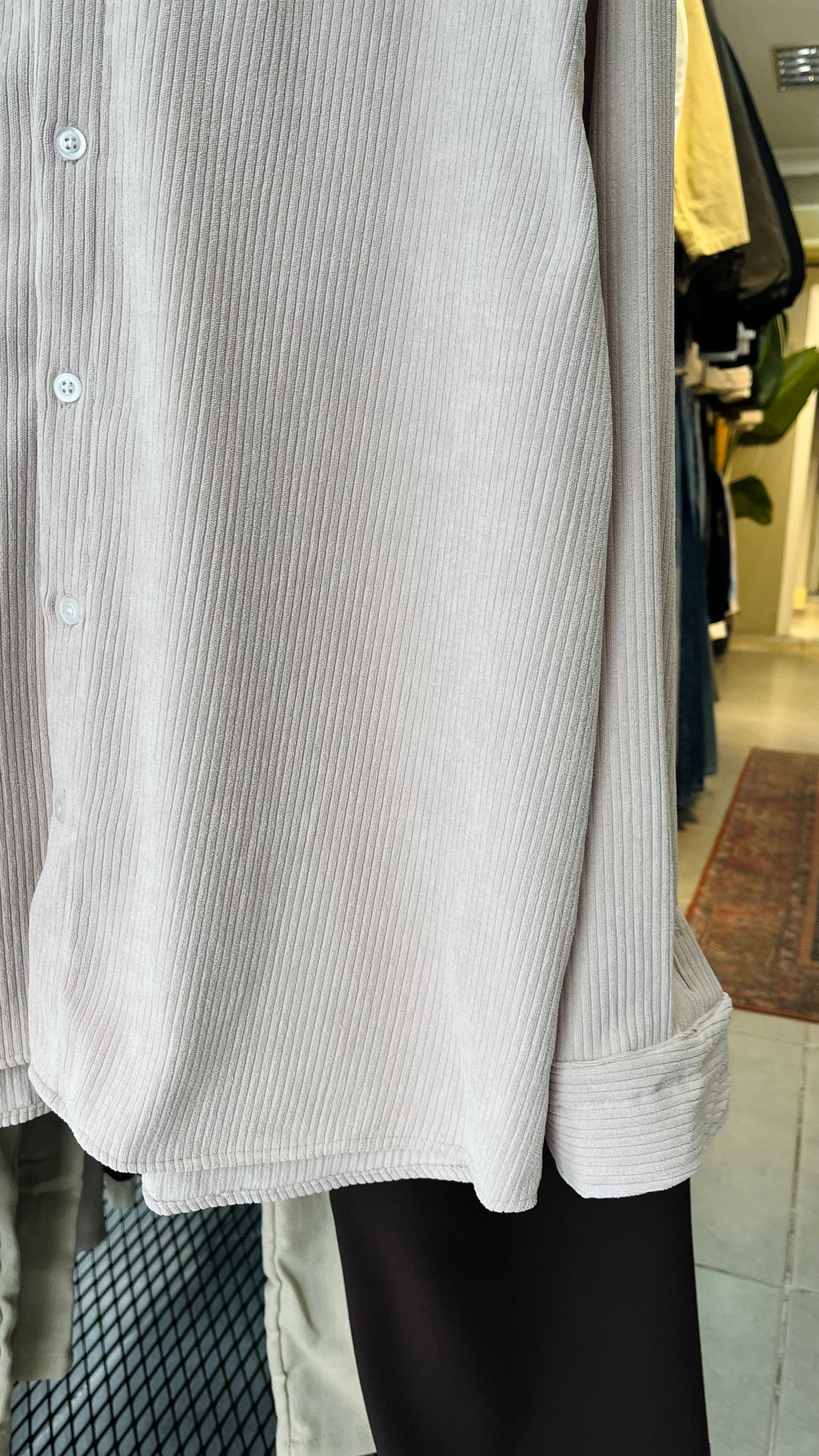 Oversize Bej Kadife Gömlek 5429