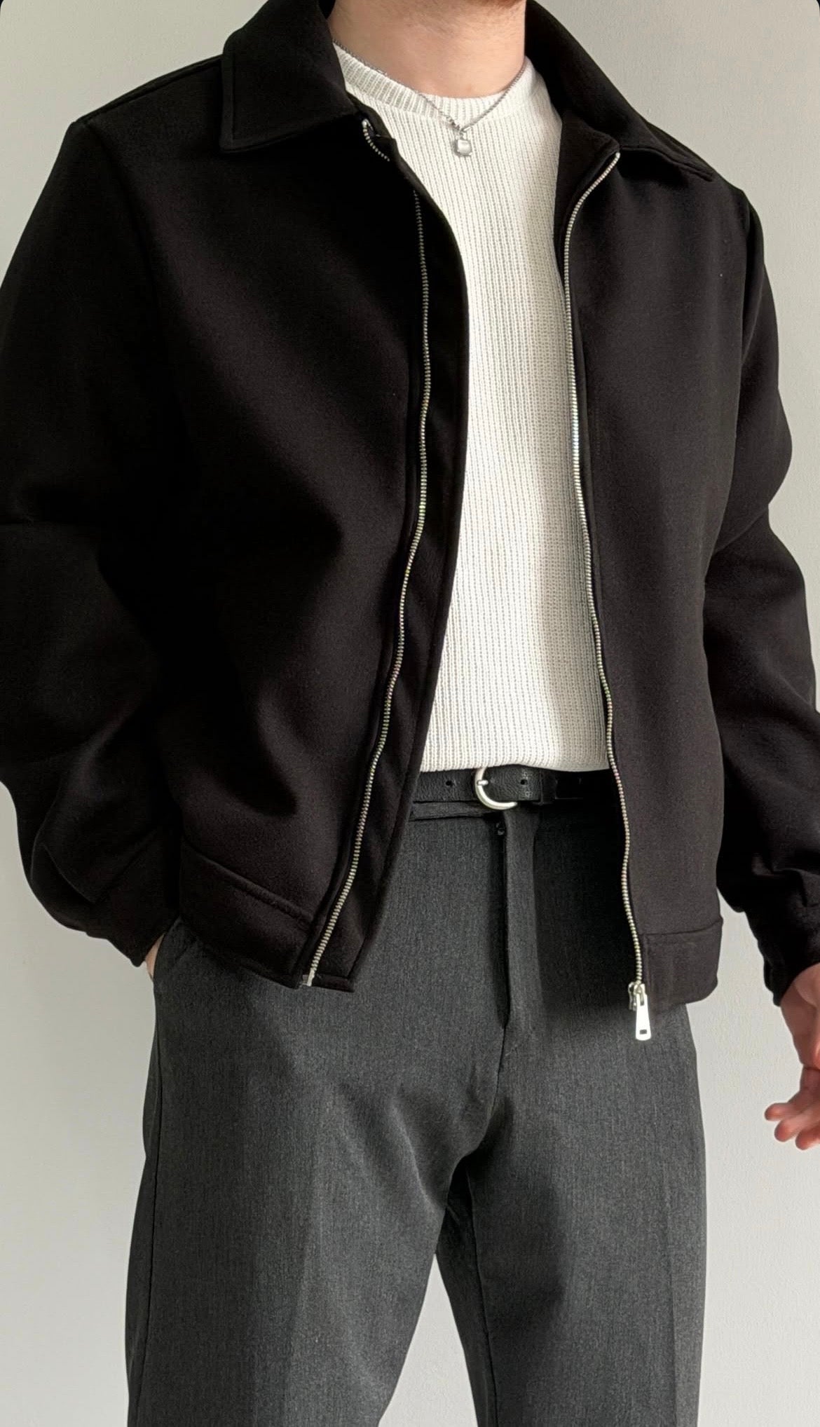 Premium Kumaş Siyah Kaşe Ceket 2053