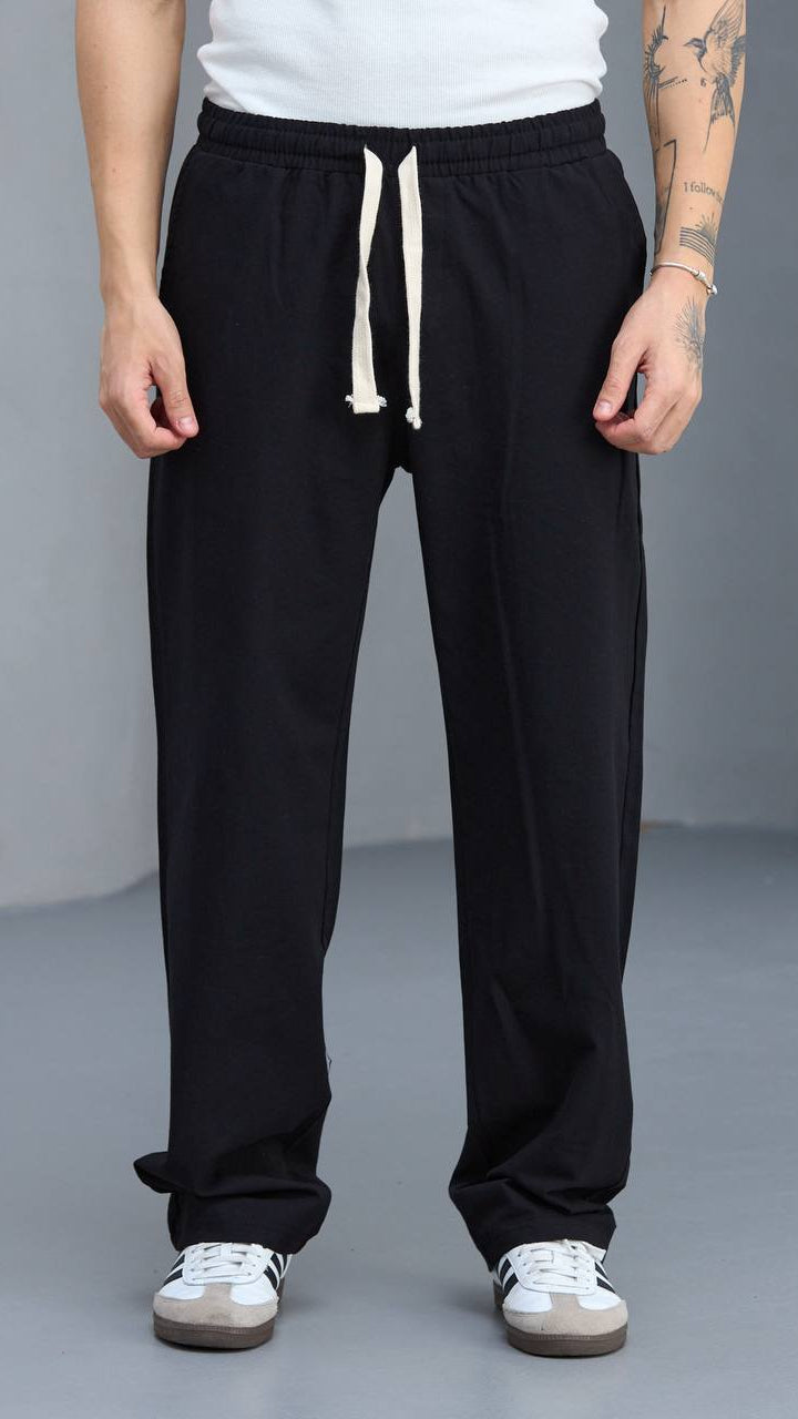 Baggy Siyah Keten Pantolon 6183