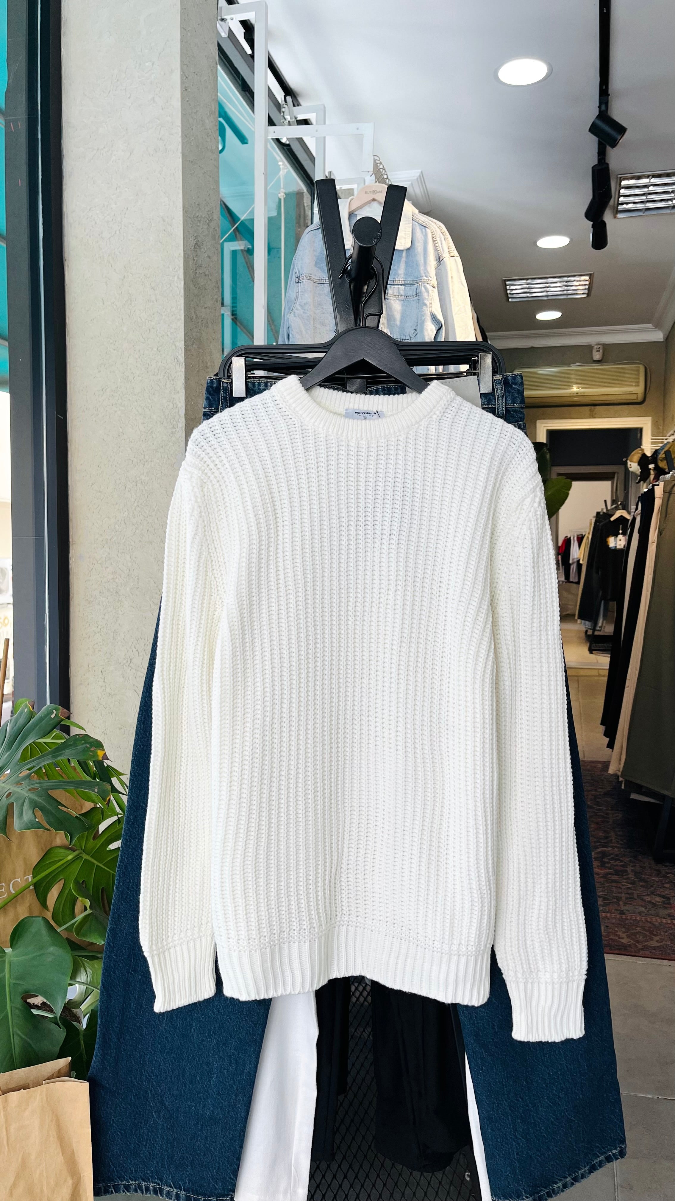Beyaz Triko Kazak 7009