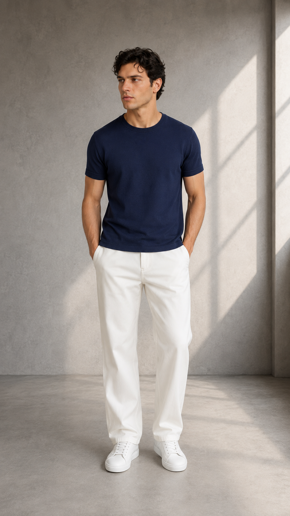 Lacivert İnce Pamuklu Triko Tshirt 9459